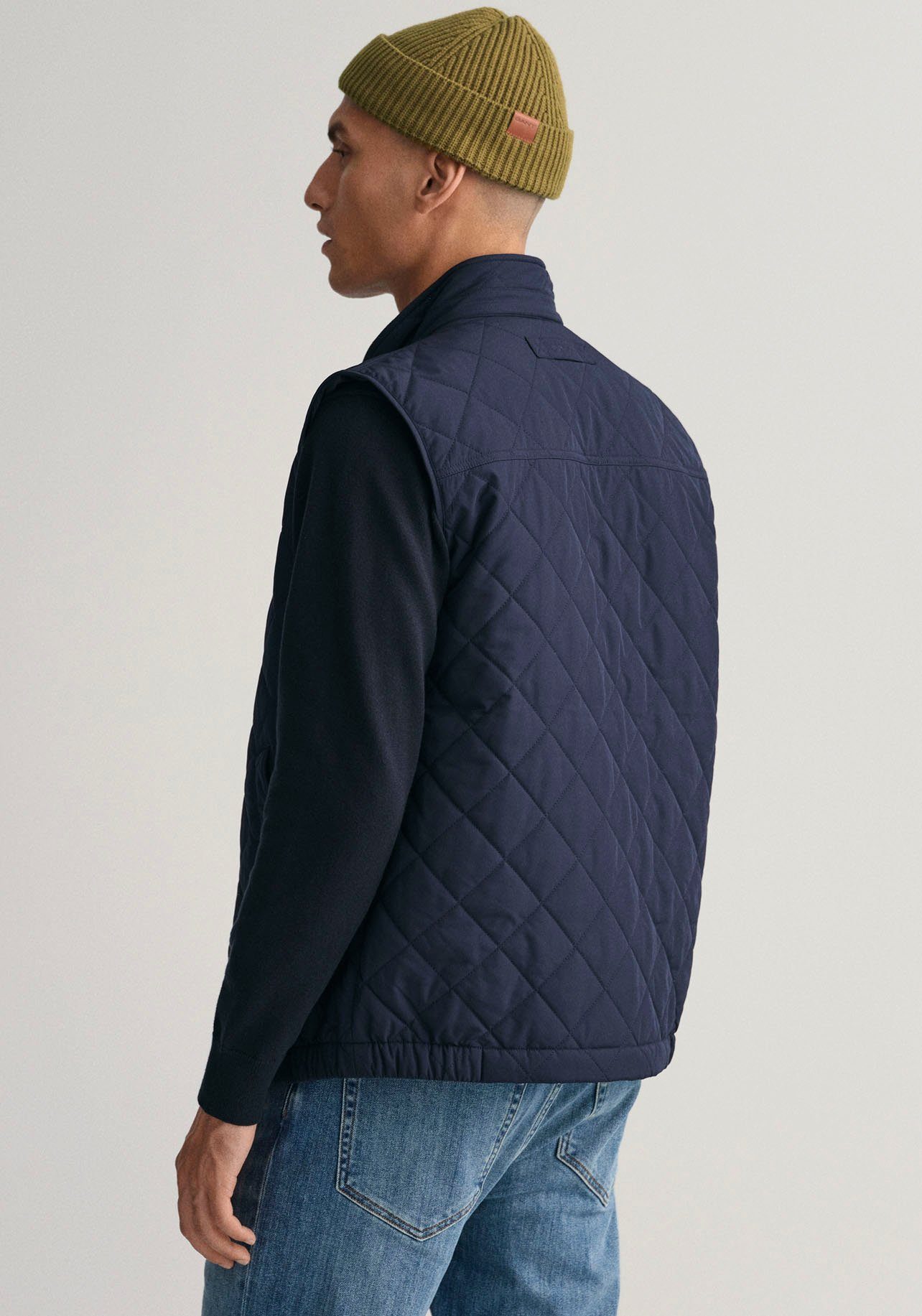 Gant Steppweste QUILTED WINDCHEATER Evening Wattierung blue mit recyceltem aus Polyester VEST