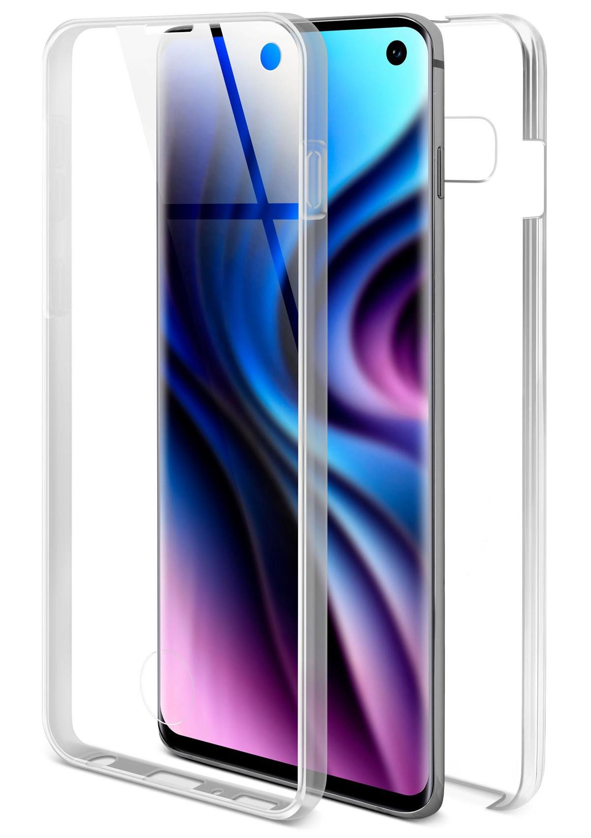 ONEFLOW Handyhülle ONEFLOW® Touch Case für Samsung Galaxy S10, Hülle beidseitig, 360 Grad Schutzhülle durchsichtig aus Silikon