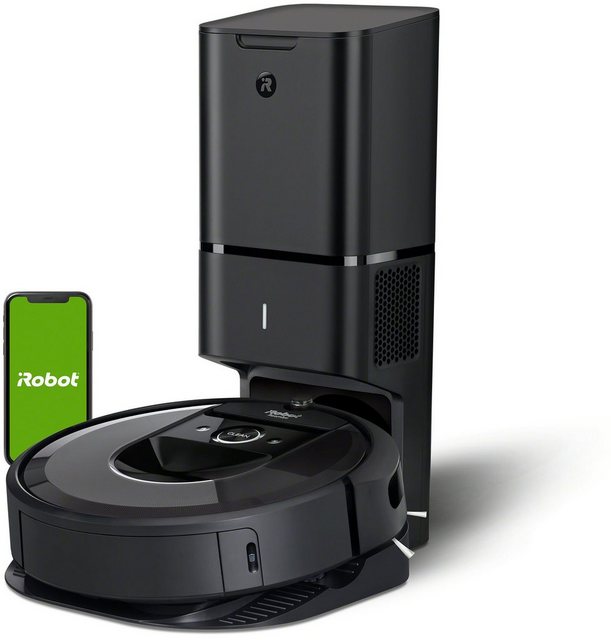 iRobot Saugroboter Roomba i7+ (i7558), mit Beutel, App-/Sprachsteuerung, Einzelraumkaritierung, Autom. Absaugstation