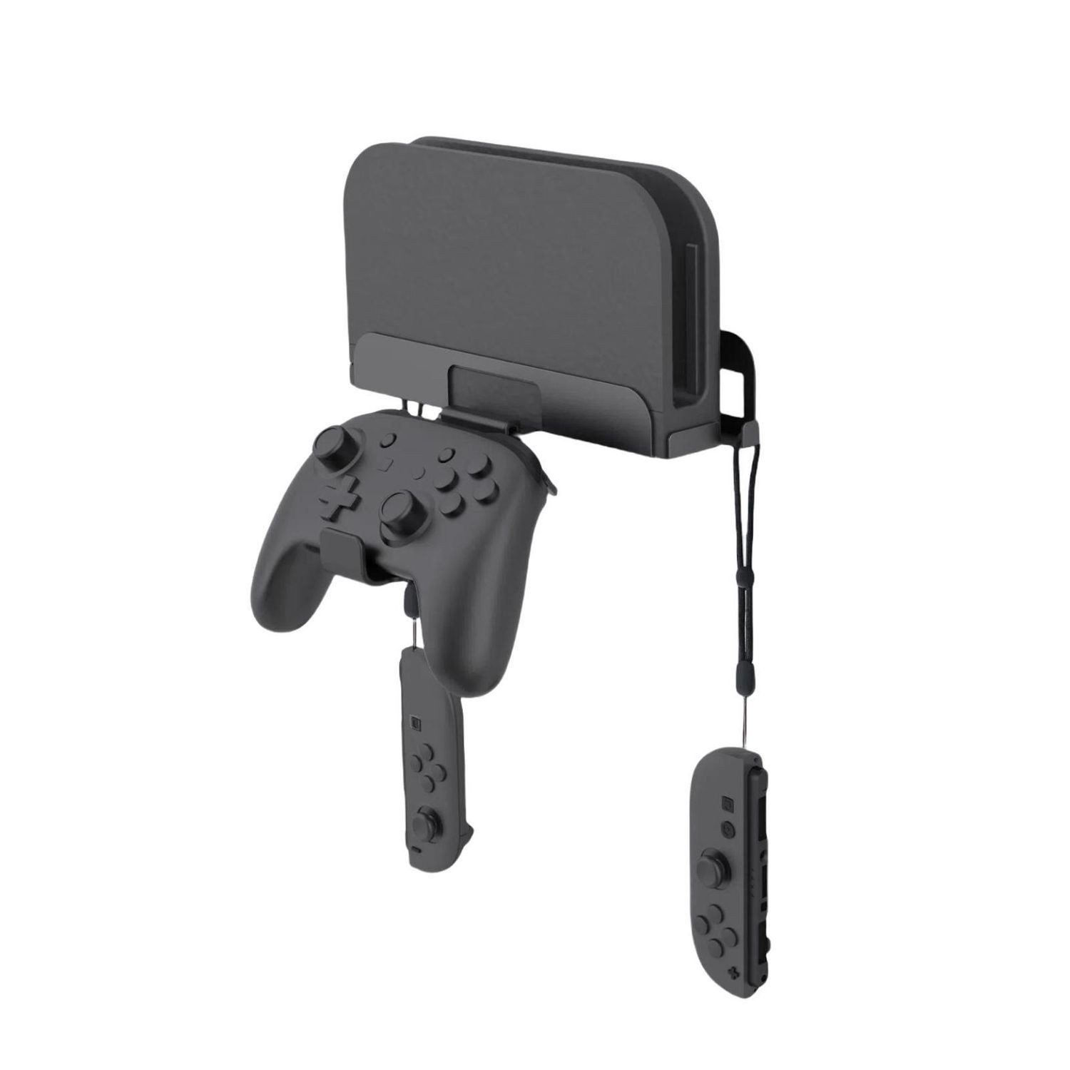 Wigento Handyhülle Für Nintendo Switch 2 Konsolen Wandhalterung mit Controller Haken, Wandhalterung mit Zubehörhaken & Schnellverschluss-System