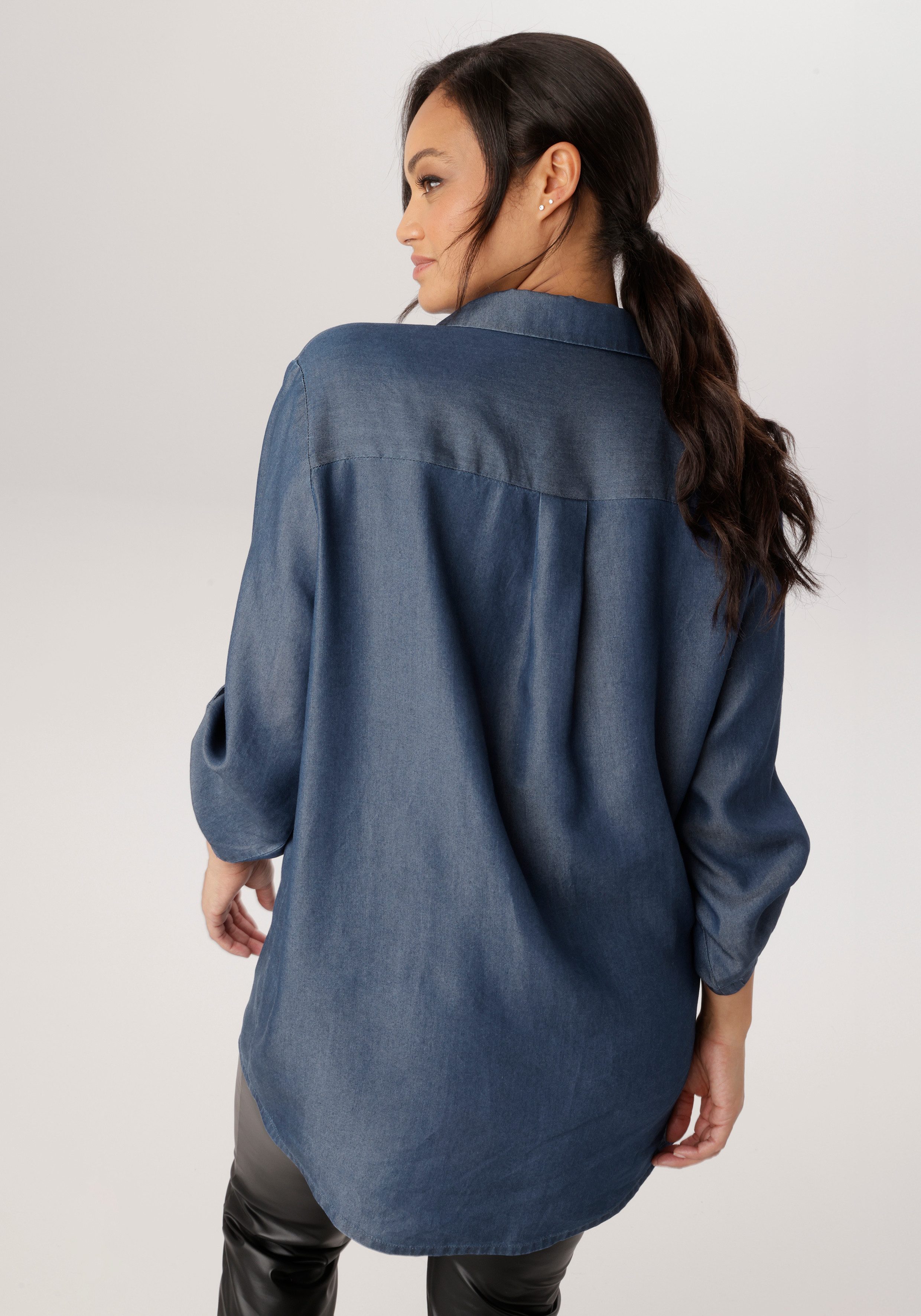 Aniston PLUS Jeansbluse aus weicher Lyocell Qualität - NEUE KOLLEKTION
