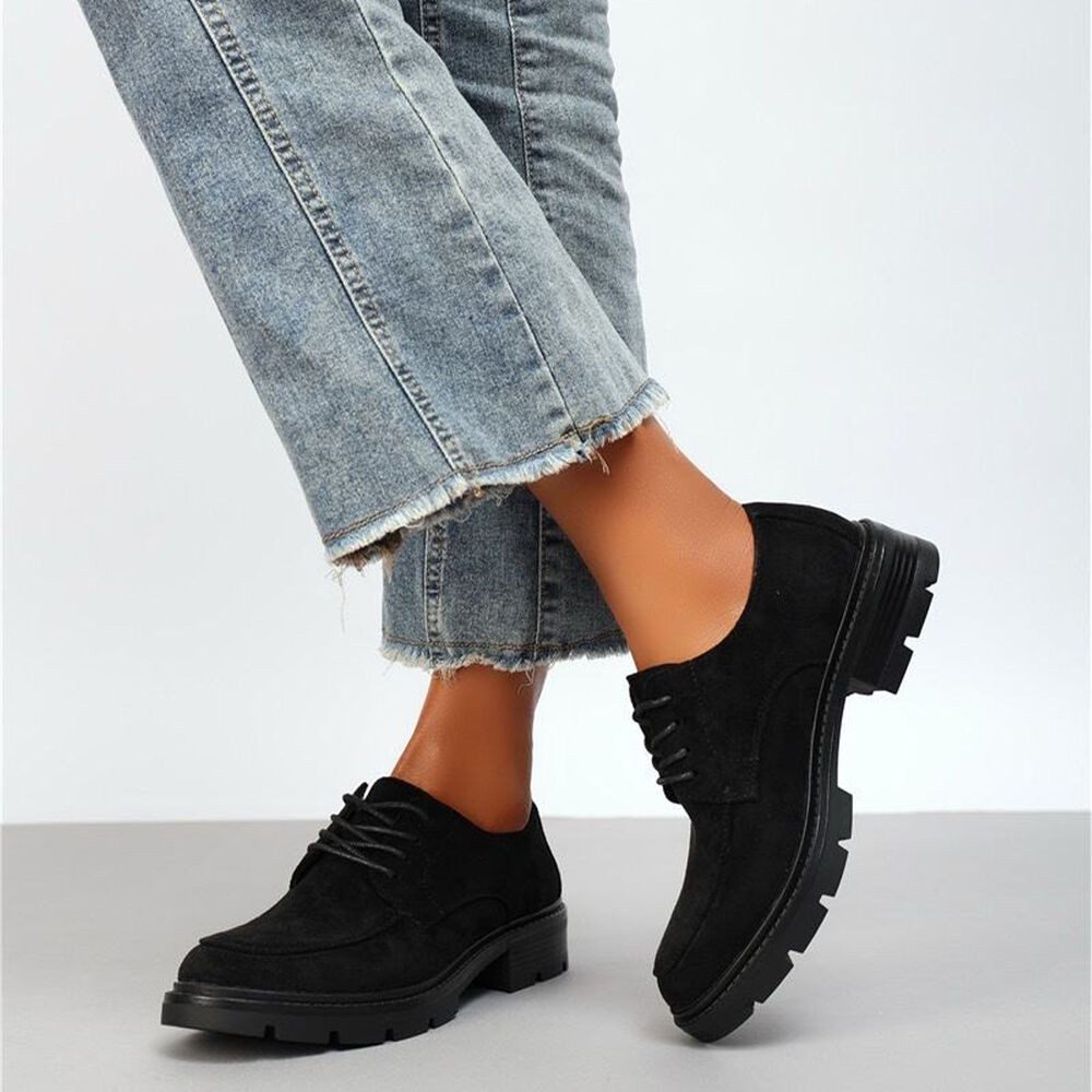 Ital-Design Klassischer Schnürschuh mit robuster Sohle für Damen Schnürschuh (90793450) Blockabsatz Schnürer in Schwarz