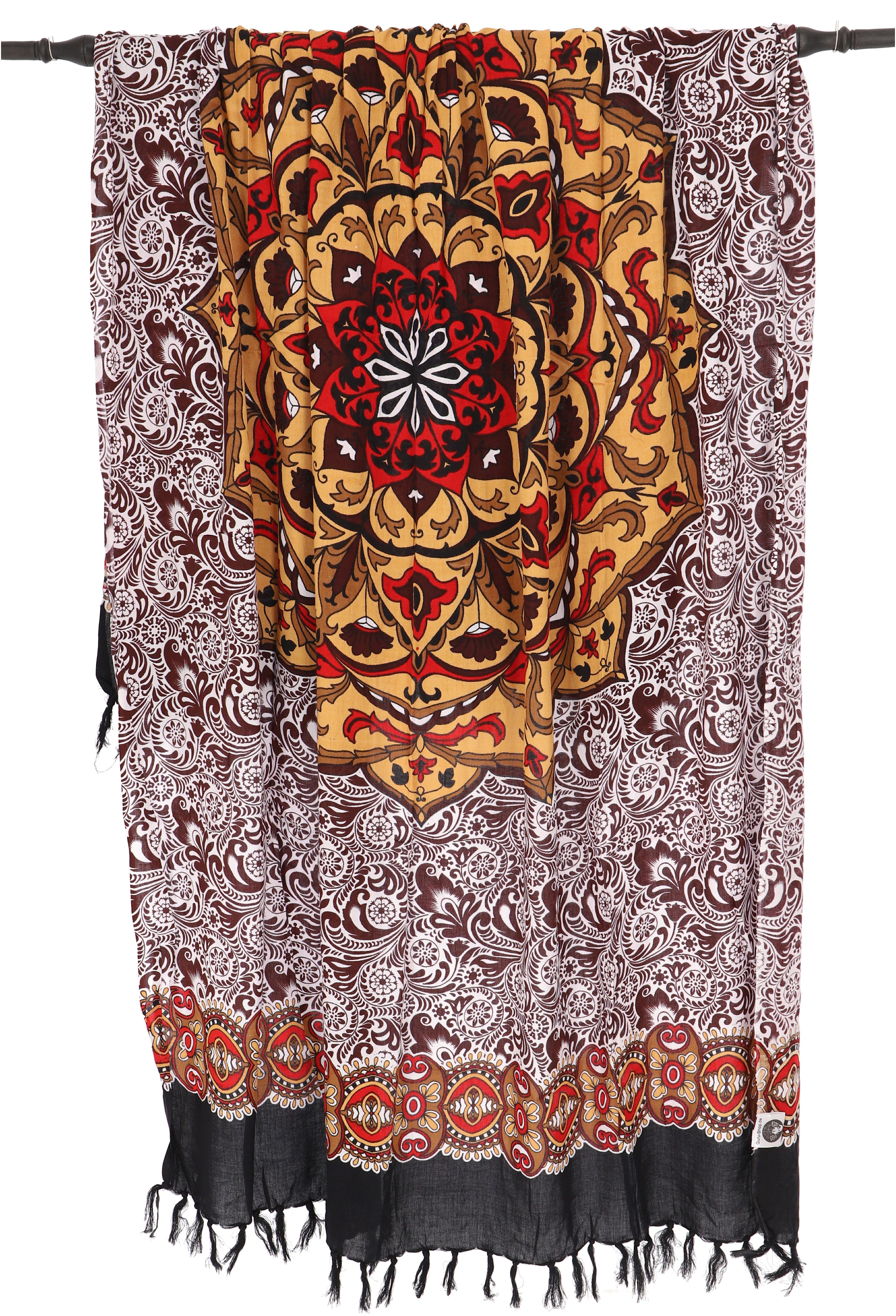 Guru-Shop Sarong Sarong, Wickelrock, Sarongkleid Mandala/braun -.. Wandbehang
