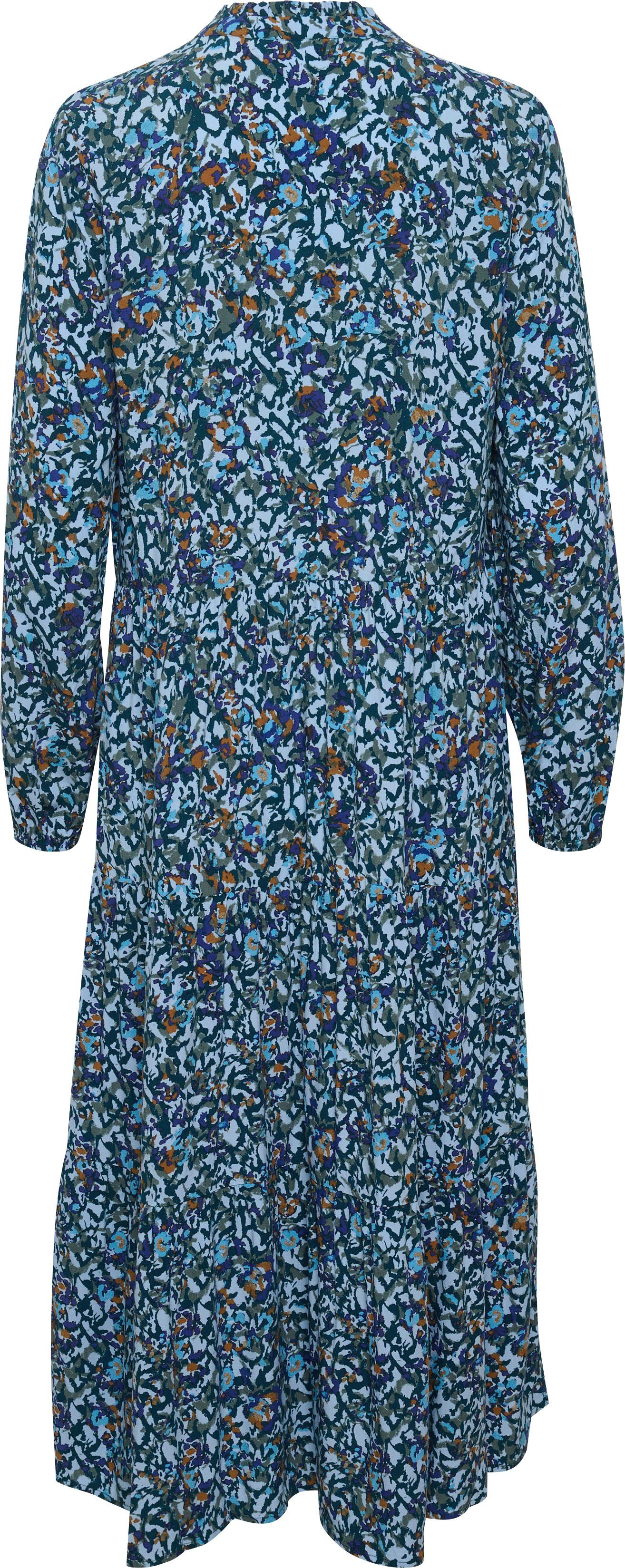 Saint Tropez Sommerkleid EdaSZ mit Volant Atlantis Blue Cashmere Floral Dress Maxi