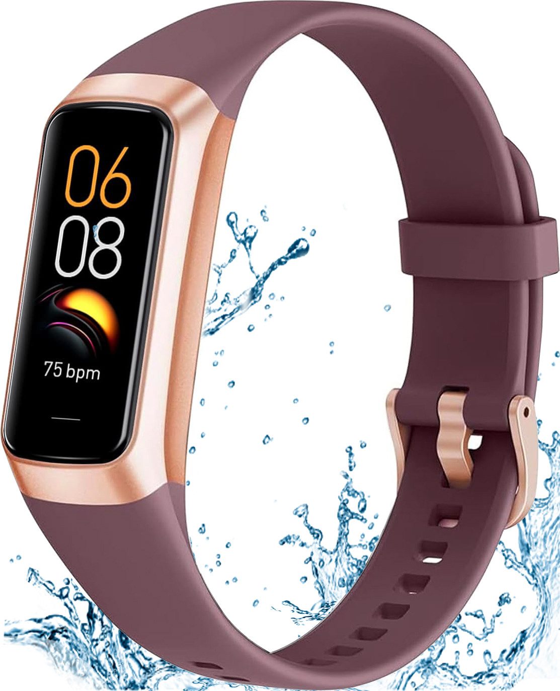 Futicare Fitness-Tracker Smartwatch mit 24/7 Herzfrequenz- & Blutsauerstoffmessung (Schlafmonitor, 1,1" AMOLED Touchscreen, 25 Sportmodi, Schrittzähler & IP68 wasserdicht für Damen & Herren)