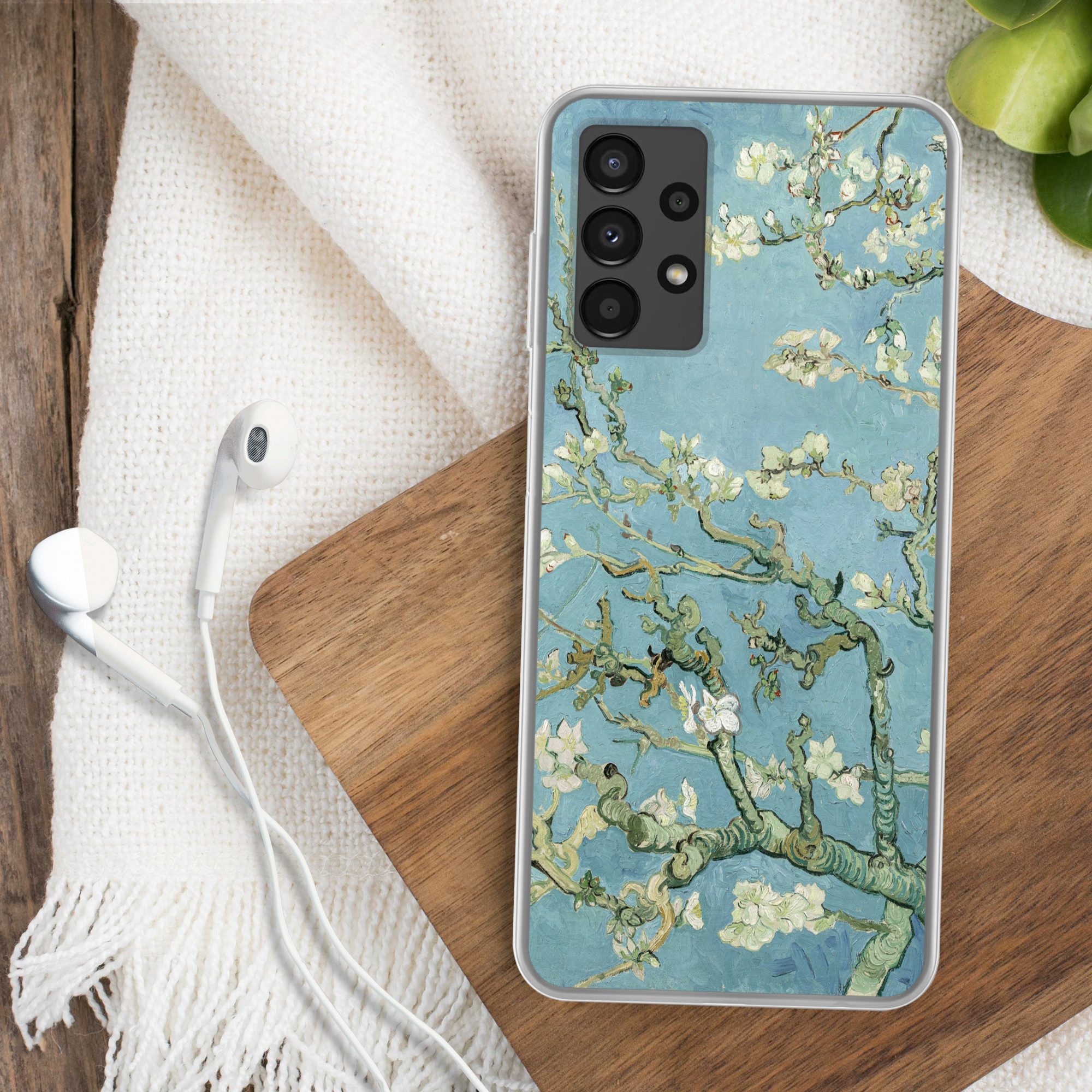 MuchoWow Handyhülle für Samsung Galaxy A13 4G Mandelblüte - Van Gogh - Kunst, Smartphone-Bumper, Print, Handy Schutzhülle Dünn