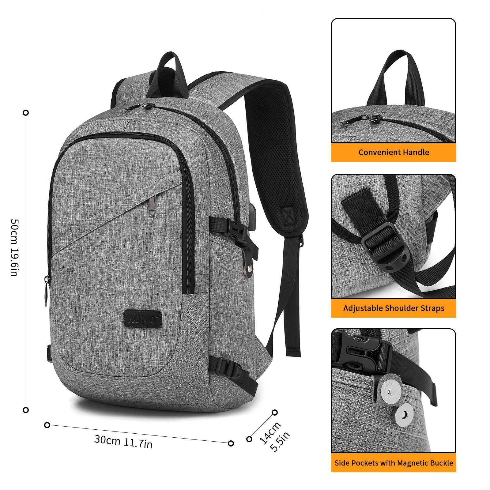 KONO Laptoprucksack Diebstahlsicherung Reisen Geschäft Arbeiten günstig online kaufen