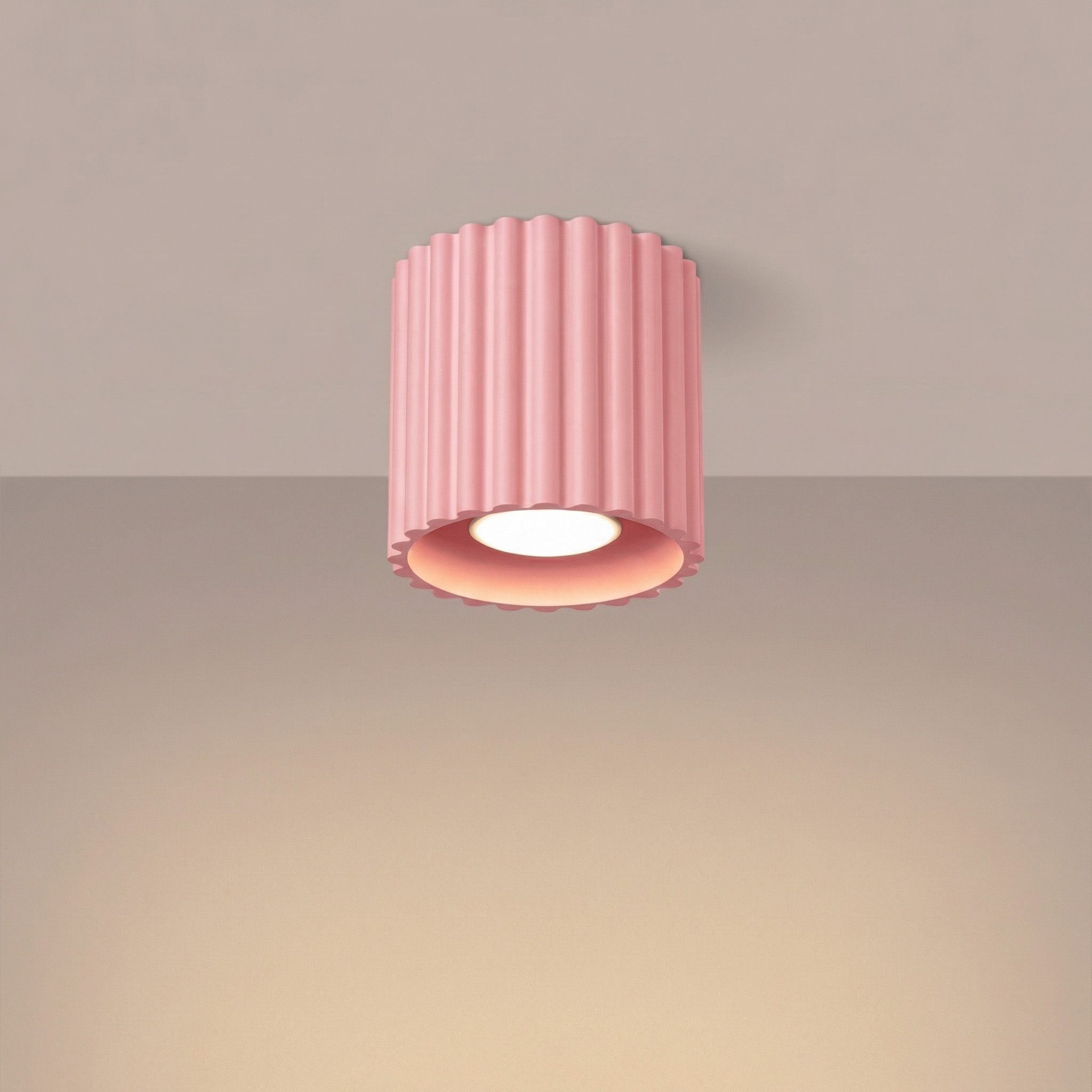 SOLLUX lighting Deckenleuchte Plafond AURA 1 rosa GU10, Nicht enthalten