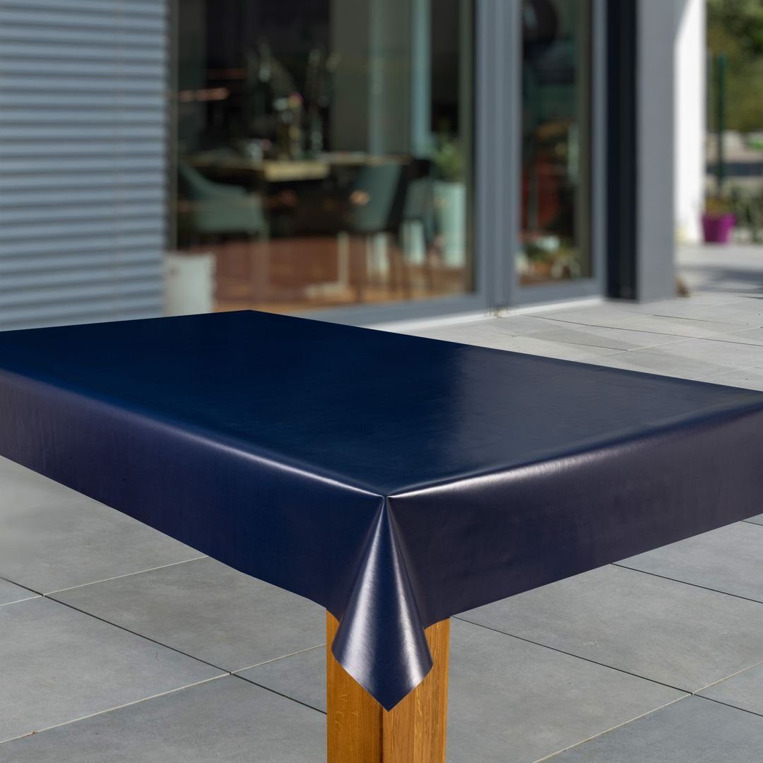 laro Tischdecke Wachstuch-Tischdecken Abwaschbar uni blauschwarz günstig online kaufen
