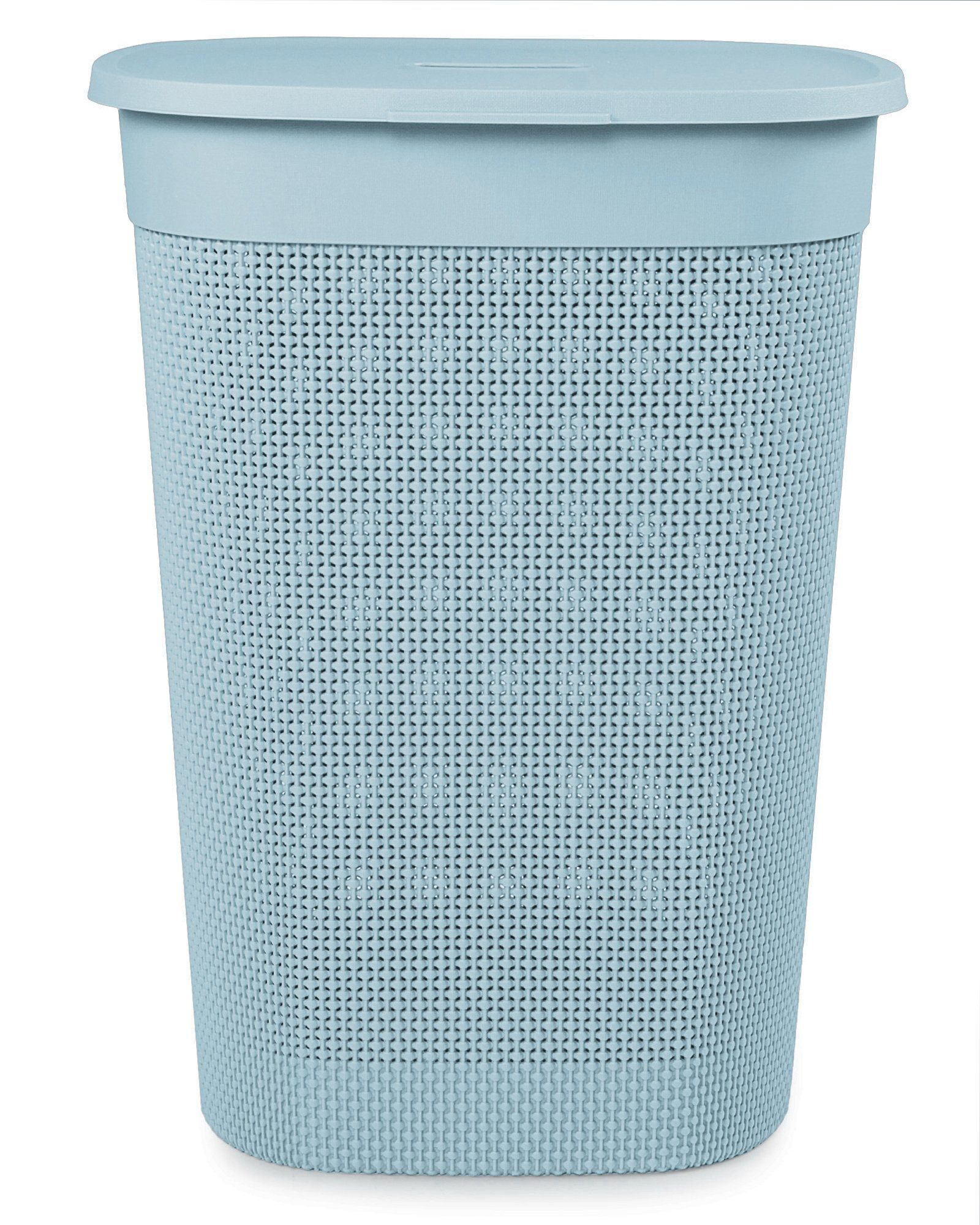 Wäschekorb neues Liter, 55 ONDIS24 edle Blau italienisches Verarbeitung Wäschebox Design, aus gut belüftet, Kunststoff Filo