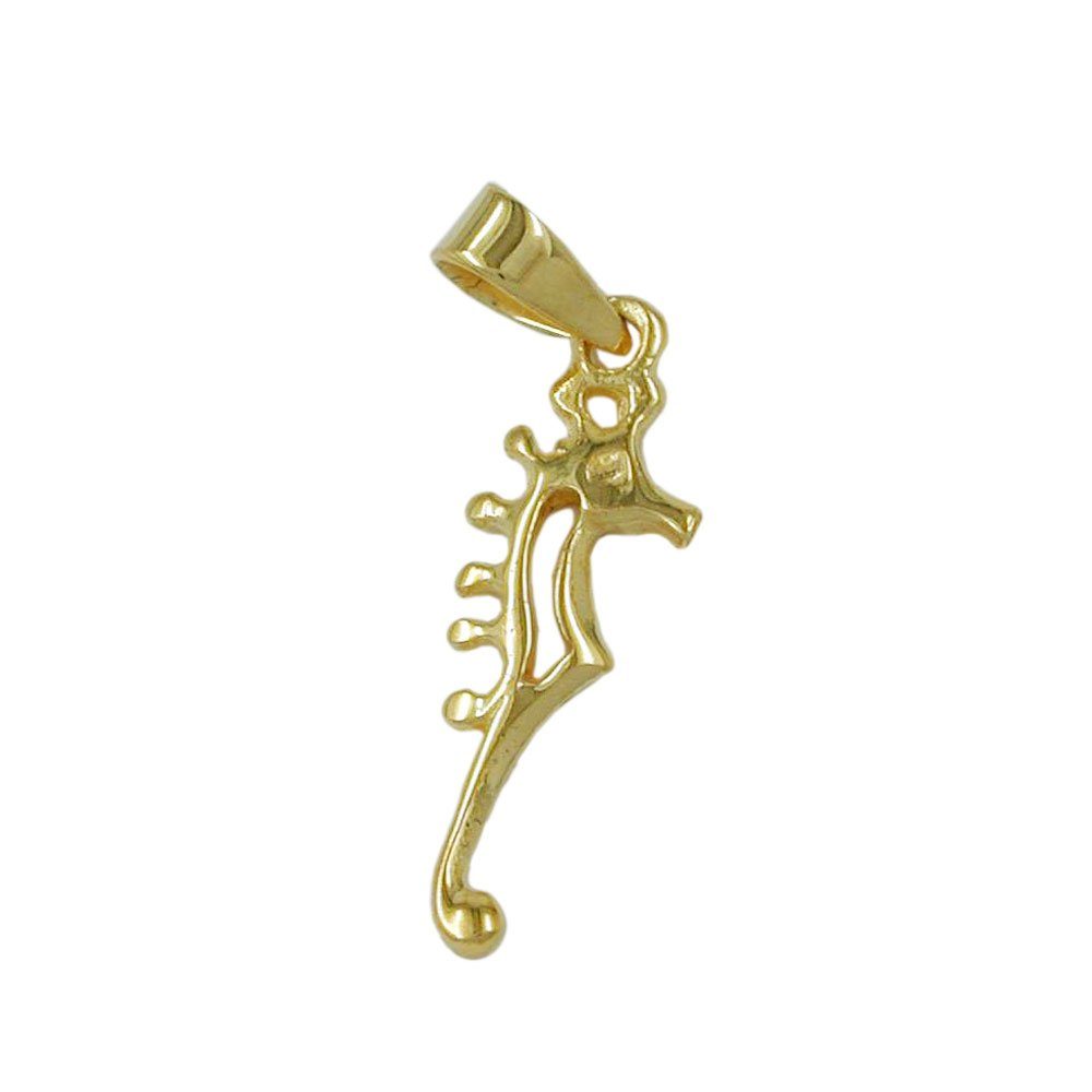 Schmuck Krone Kettenanhänger Anhänger Halsschmuck, Seepferdchen, glänzend, 375 Gold Gelbgold, Gold 375 | Kettenanhänger