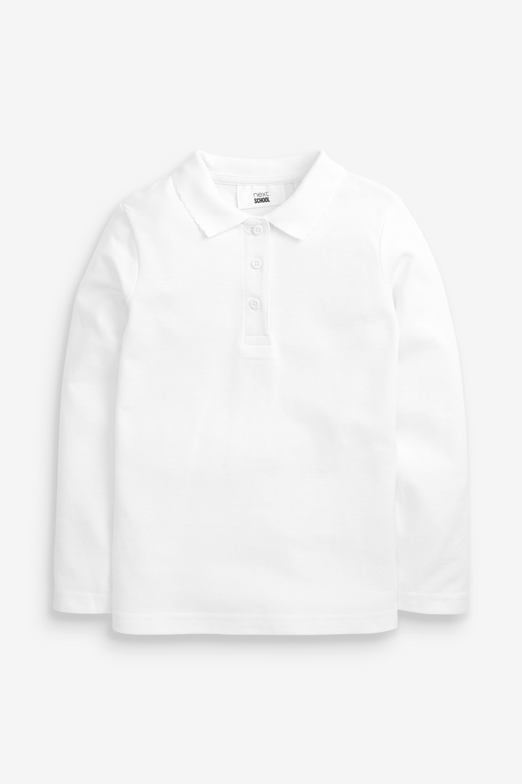 Next Langarm-Poloshirt Langärmelige Polo-Shirts Baumwolle, 5er-Pack (5-tlg)