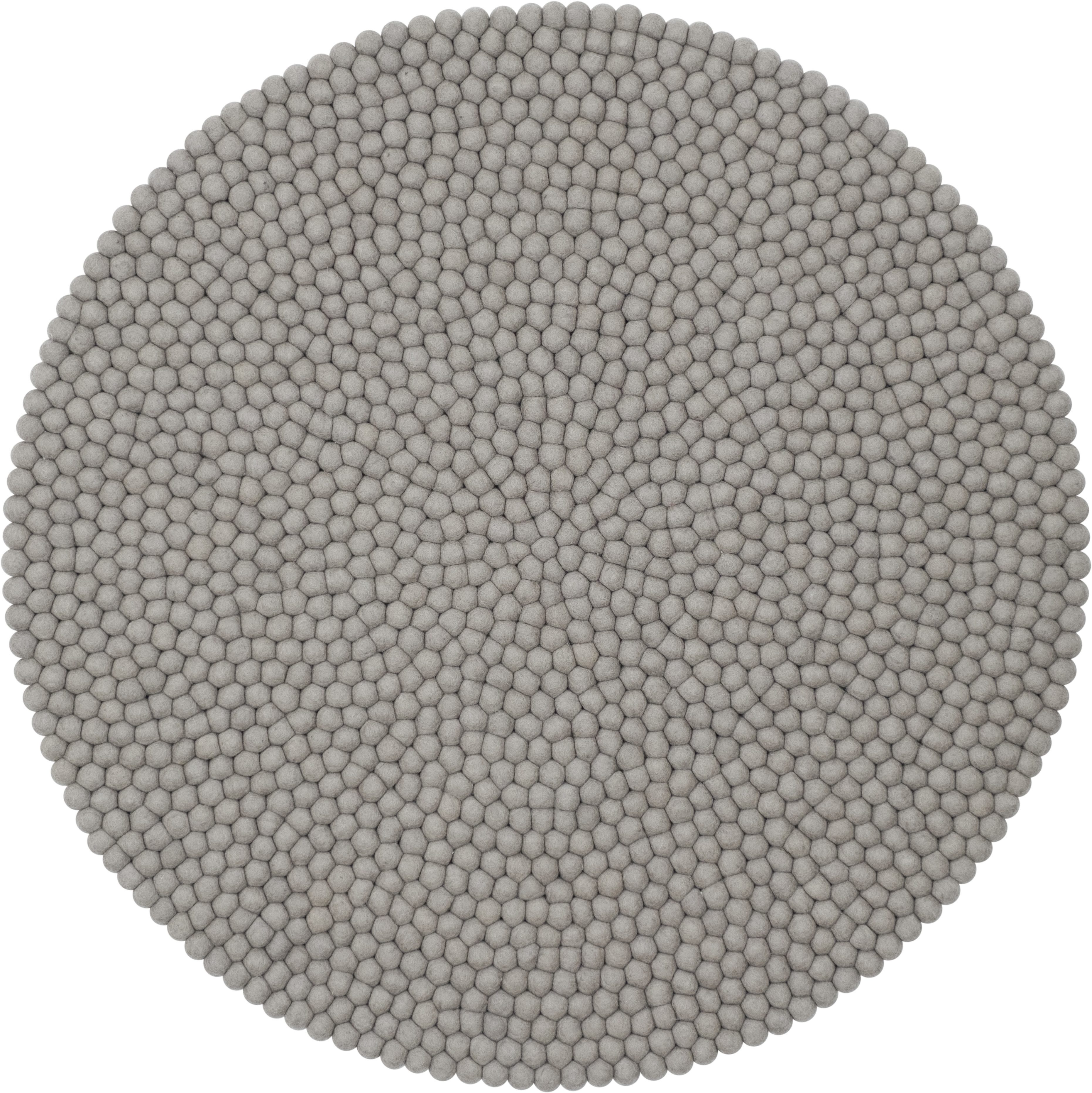 myfelt Wollteppich Luis Filzkugelteppich rund, 100% reine Schurwolle, in verschiedenen Größen erhältlich