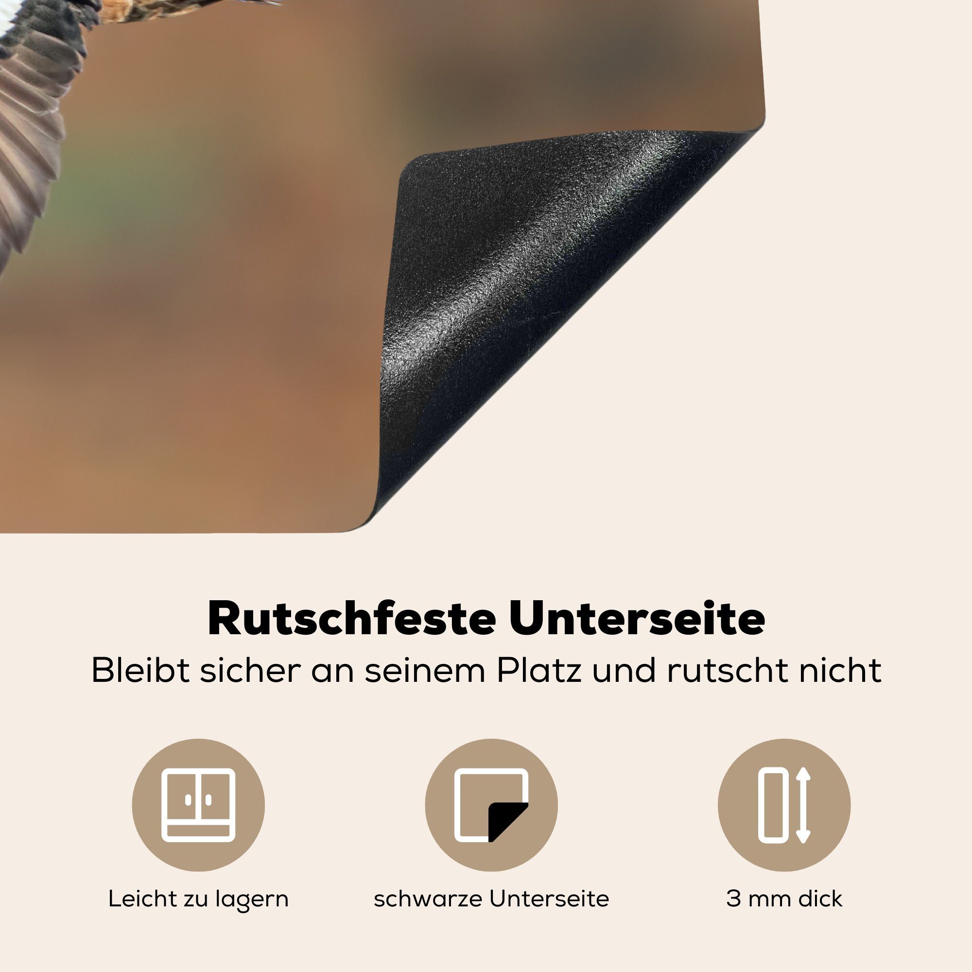 Schutz cm, Ceranfeldabdeckung (1 tlg), am die Induktionskochfeld fliegen Zwei Himmel, 81x52 MuchoWow Herdblende-/Abdeckplatte amerikanische Pfeifenten küche, für Vinyl, prächtige