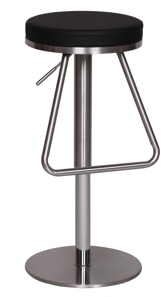 moebelfaktor Barhocker Abbekas, Metall, rund, Ø 39 cm, höhenverstellbar, schwarz, Tresenhocker