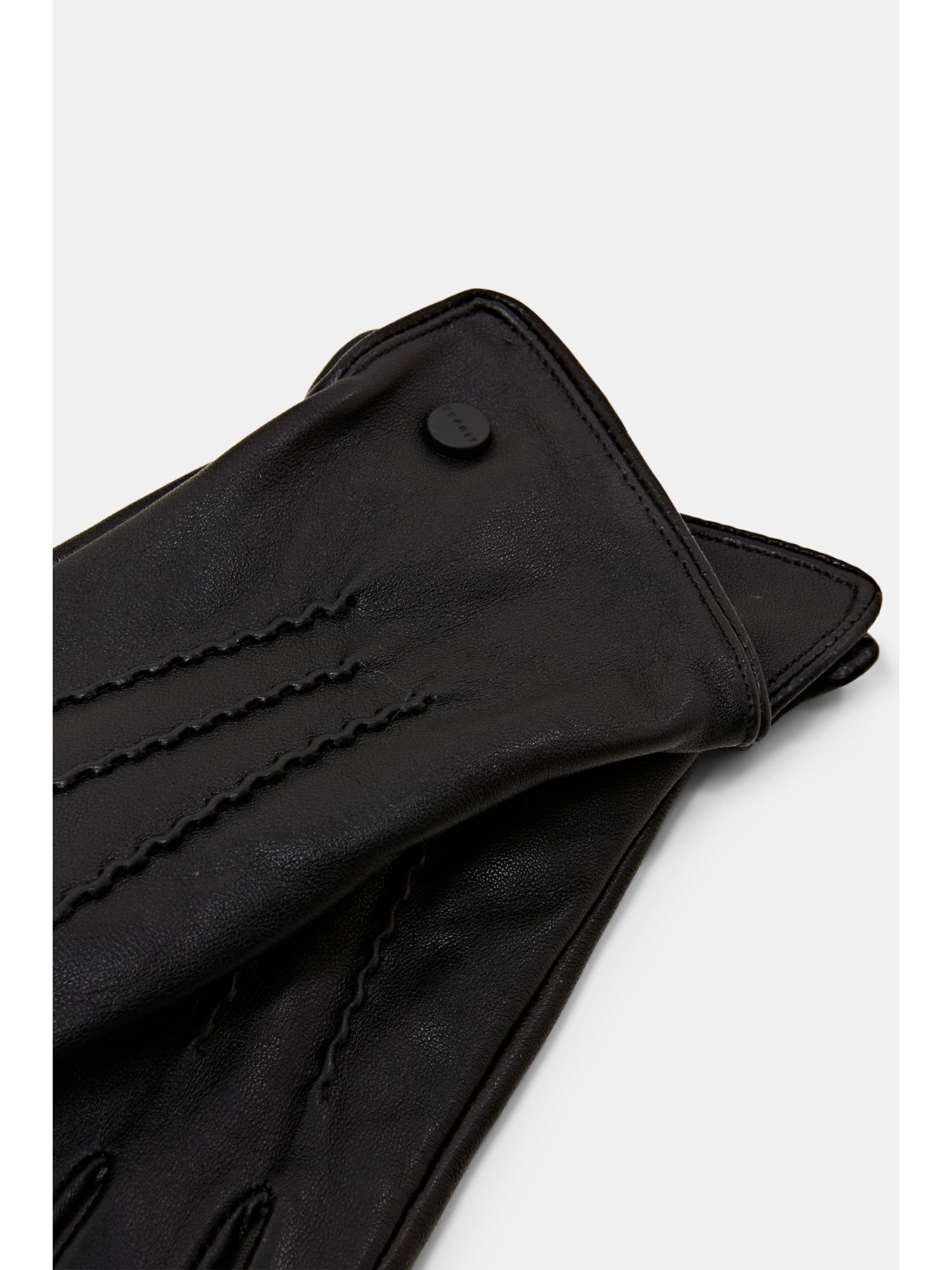 Handschuhe Esprit Lederhandschuhe BLACK aus Leder