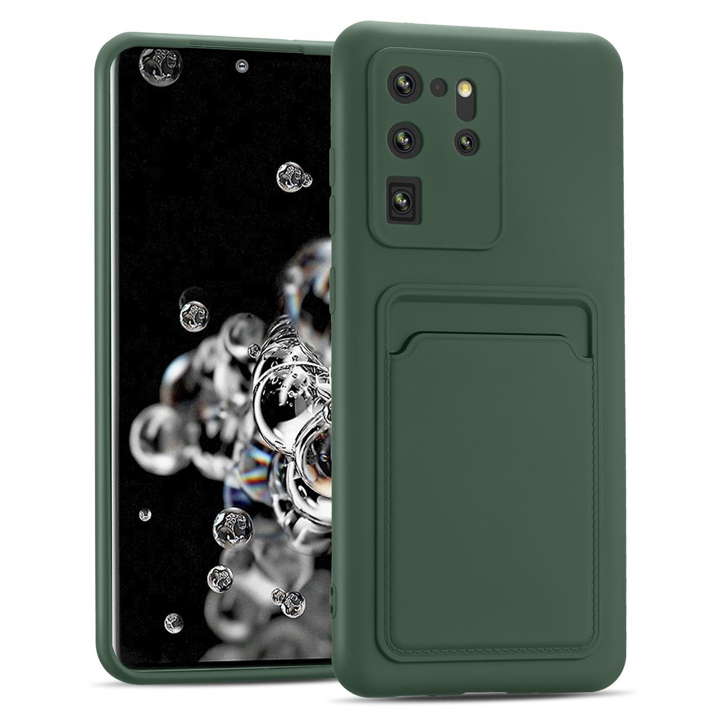 CoolGadget Handyhülle Schutzhülle mit Kartenfach für Samsung Galaxy S20 Ultra 6,9 Zoll, Silikon Case Slim TPU Cover Tasche mit Aufbewahrung EC Karte Ausweis