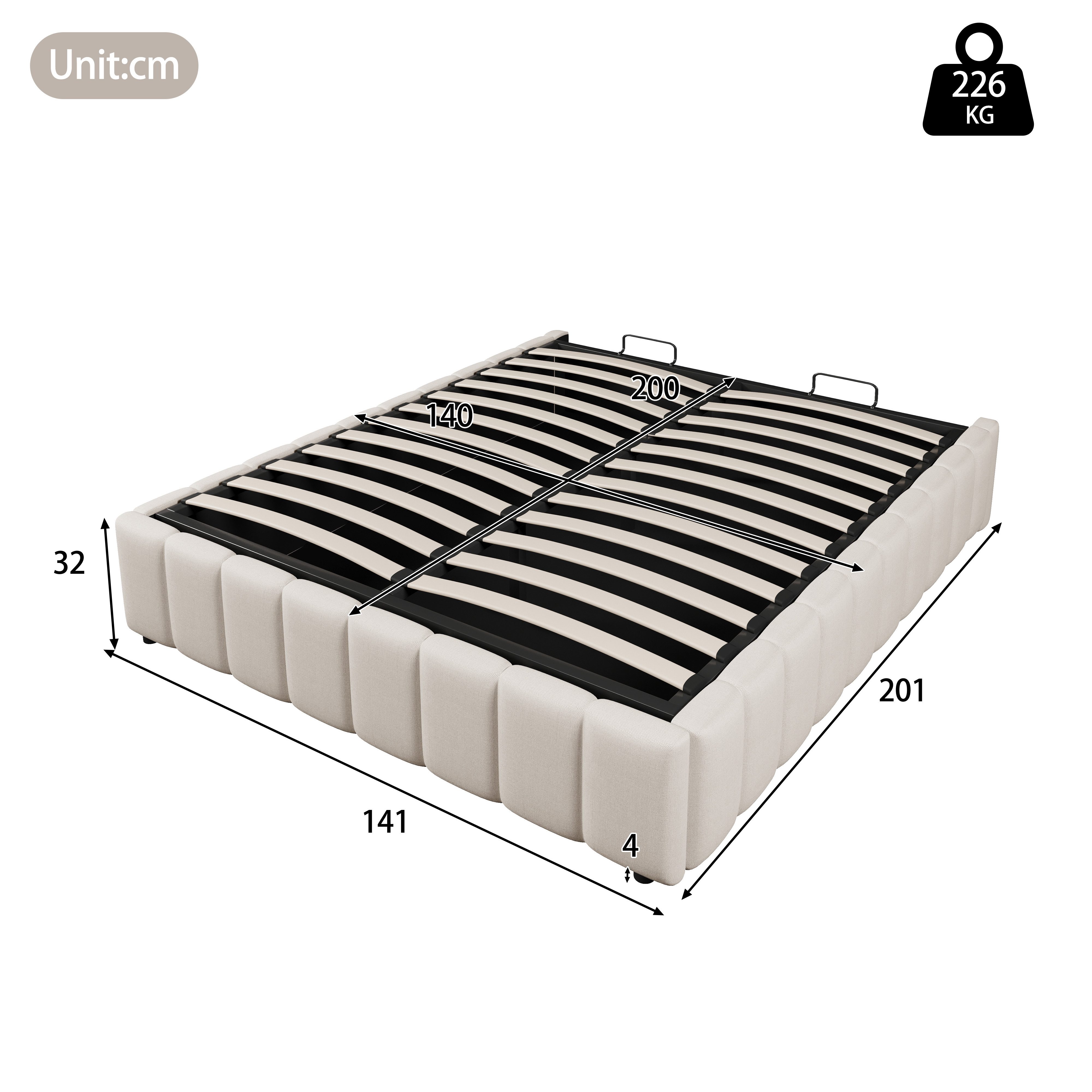 TavilaEcon Boxspringbett hydraulische Lagerung, ohne Kopfteil, günstig online kaufen