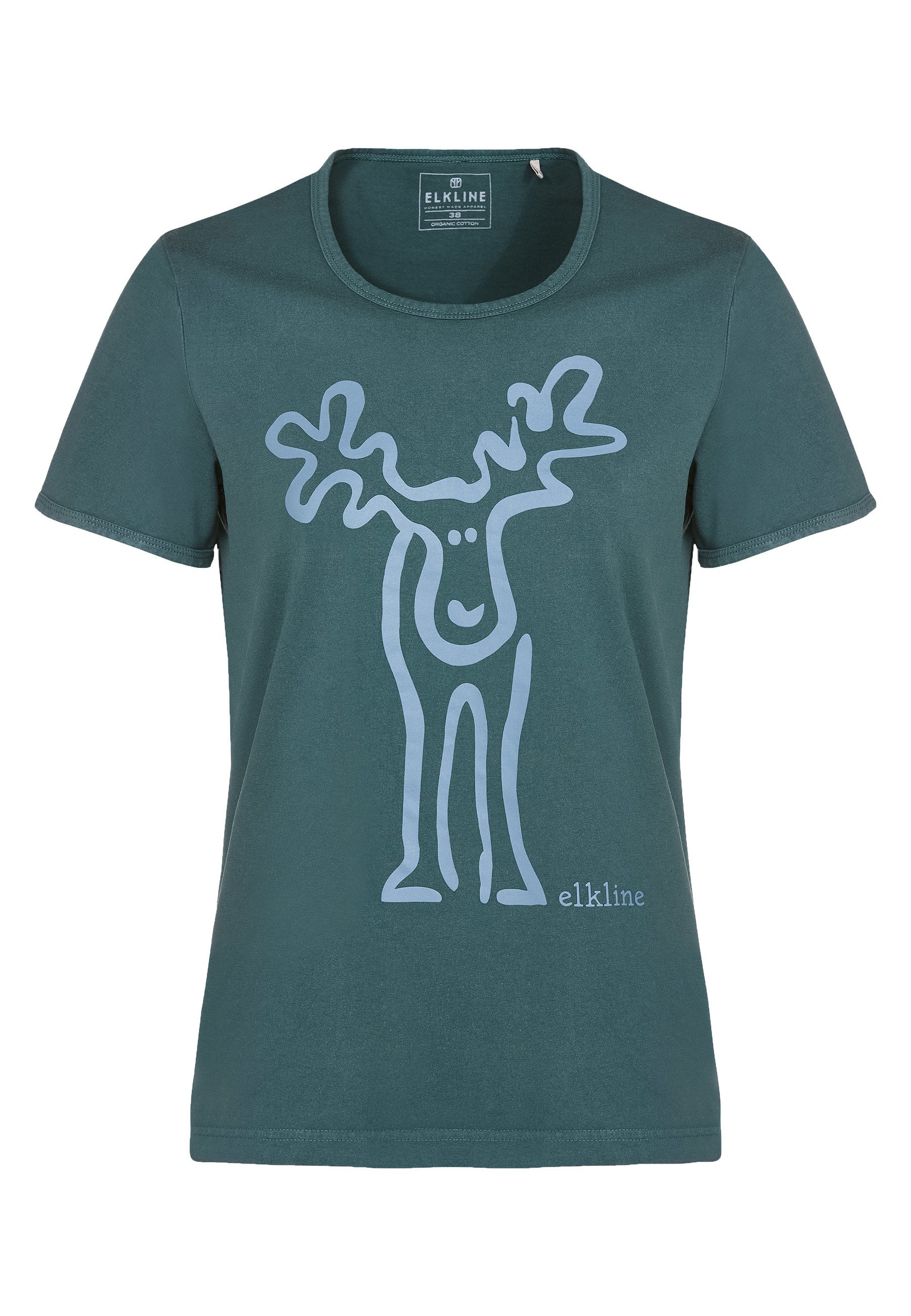 Elkline T-Shirt Rudolfine Retro Kult Elch Brust und Rücken Print