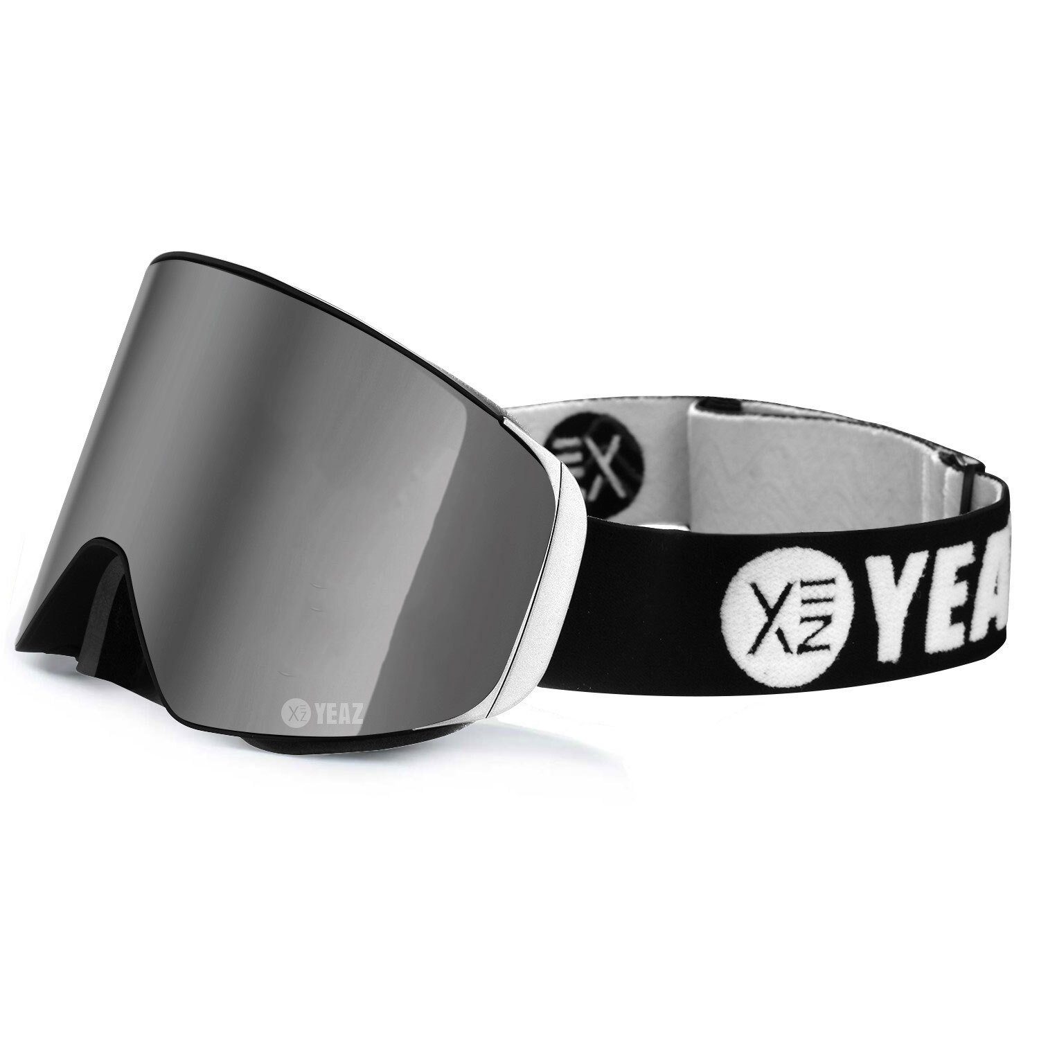 YEAZ Skibrille APEX Magnet-Ski-Snowboardbrille silber, Magnet-Wechsel-System für Gläser, silber/silber