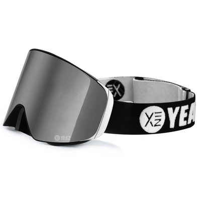 YEAZ Skibrille APEX magnet-ski-snowboardbrille silber, Magnet-Wechsel-System für Gläser, silber/silber