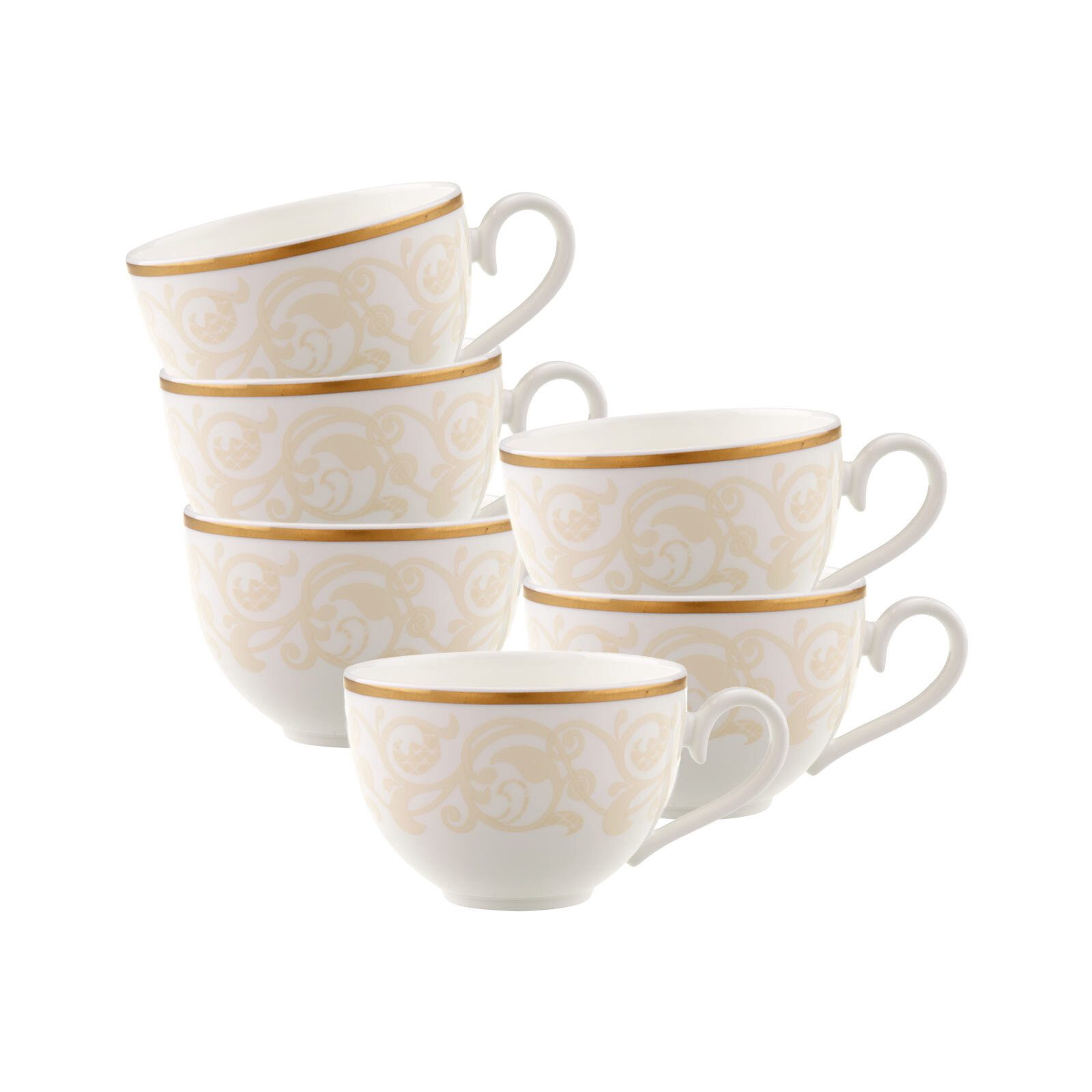 Villeroy & Boch Tasse Ivoire Kaffee-/Teeobertassen 120 ml 6er Set, 6-tlg., Porzellan