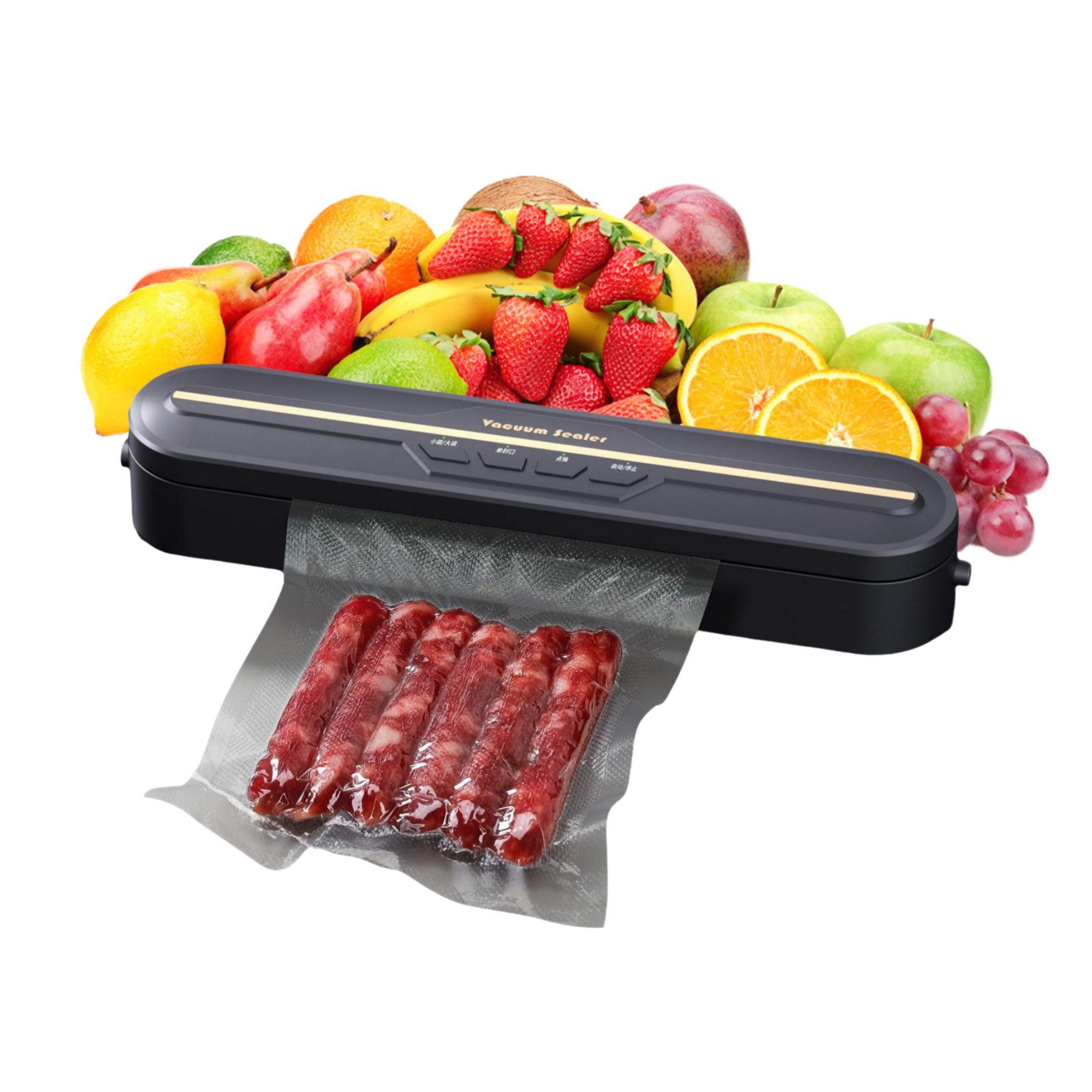 Luckice Vakuumierer Vakuumiergerät Lebensmittel bleiben vakuumiert bis zu 8x länger frisch, Rollenbreite 28 cm, 120W, Praktischer Nass-und Trockenmodus,Enthält 10 Vakuumbeutel