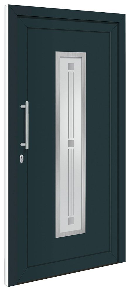 RORO Türen & Fenster Haustür  7, BxH: 100x200 cm, anthrazit/weiß, ohne Griff, inklusive Türrahmen