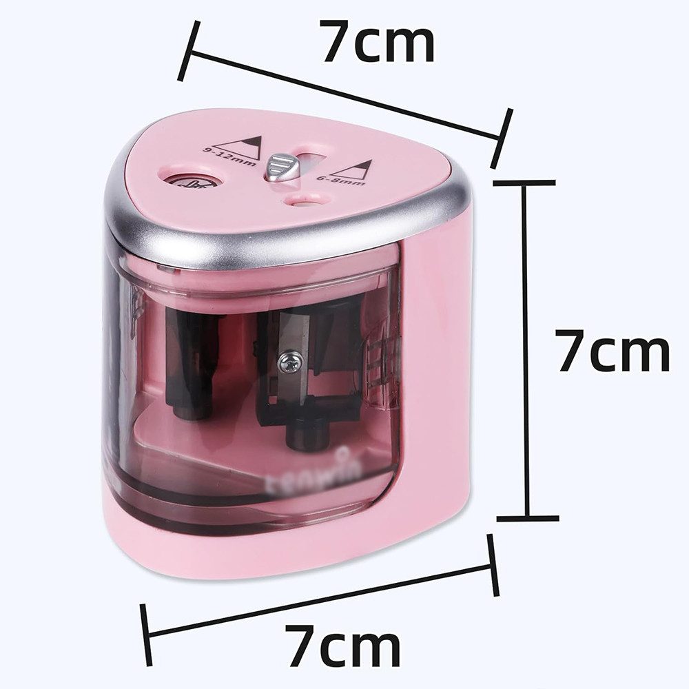 AFKSMILE Anspitzer Elektrischer Bleistiftspitzer, Doppelloch-Batteriespitzer, Anspitzer, Für 6-12mm No.2/Buntstifte, für Schule/Klassenzimmer/Büro/Haus – Bild 2 von 5