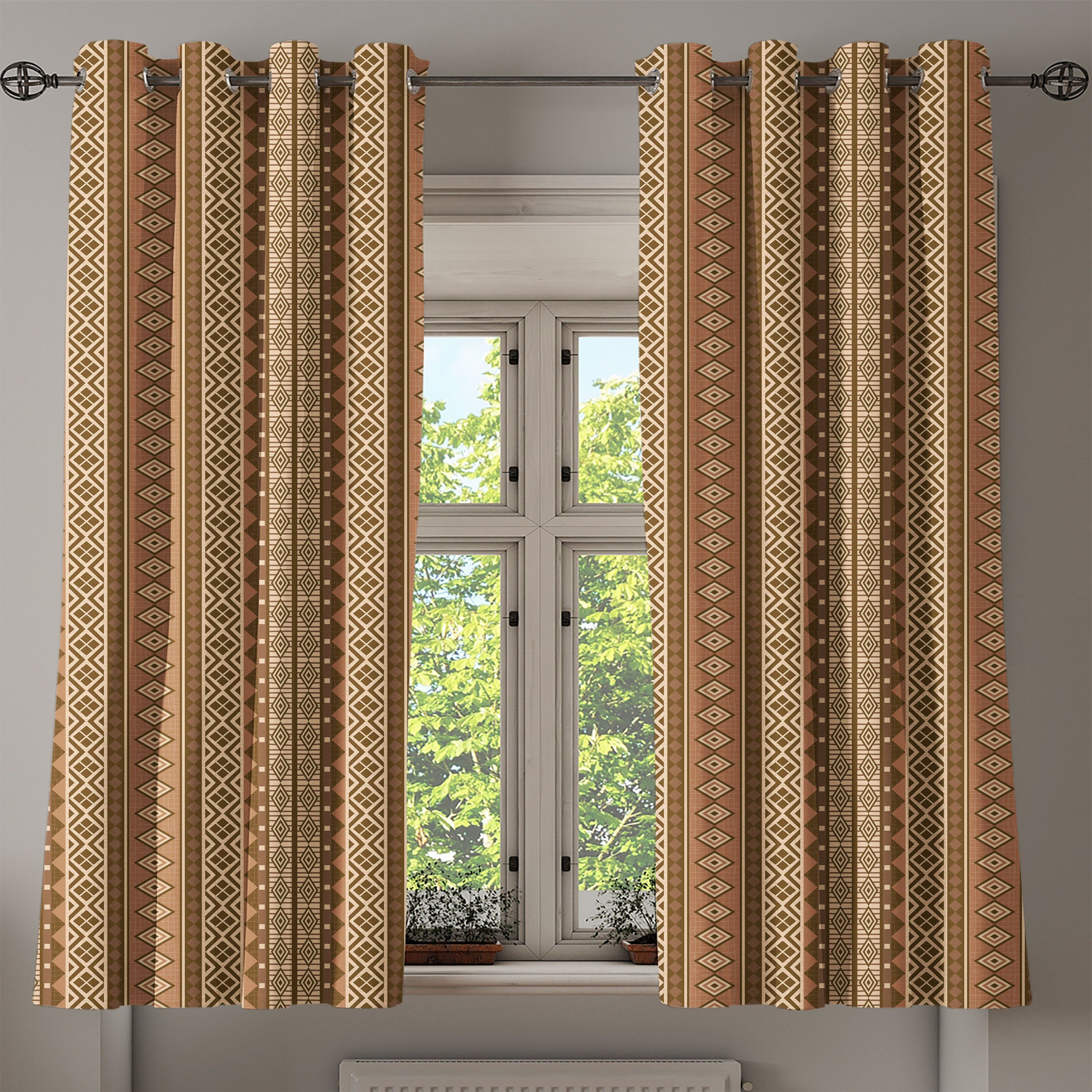 Dekorative Wohnzimmer, Abakuhaus, 2-Panel-Fenstervorhänge Rauten Gardine Schlafzimmer Afrikanische für orientalisch
