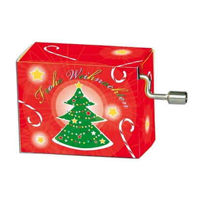 Fridolin Spieluhr Kurbel-Spieldose Melodie "Oh Tannenbaum" Spieldose Baum Weihnacht, (Set, 1-tlg), Qualitäts-Spielwerk auf Resonanzholz montiert
