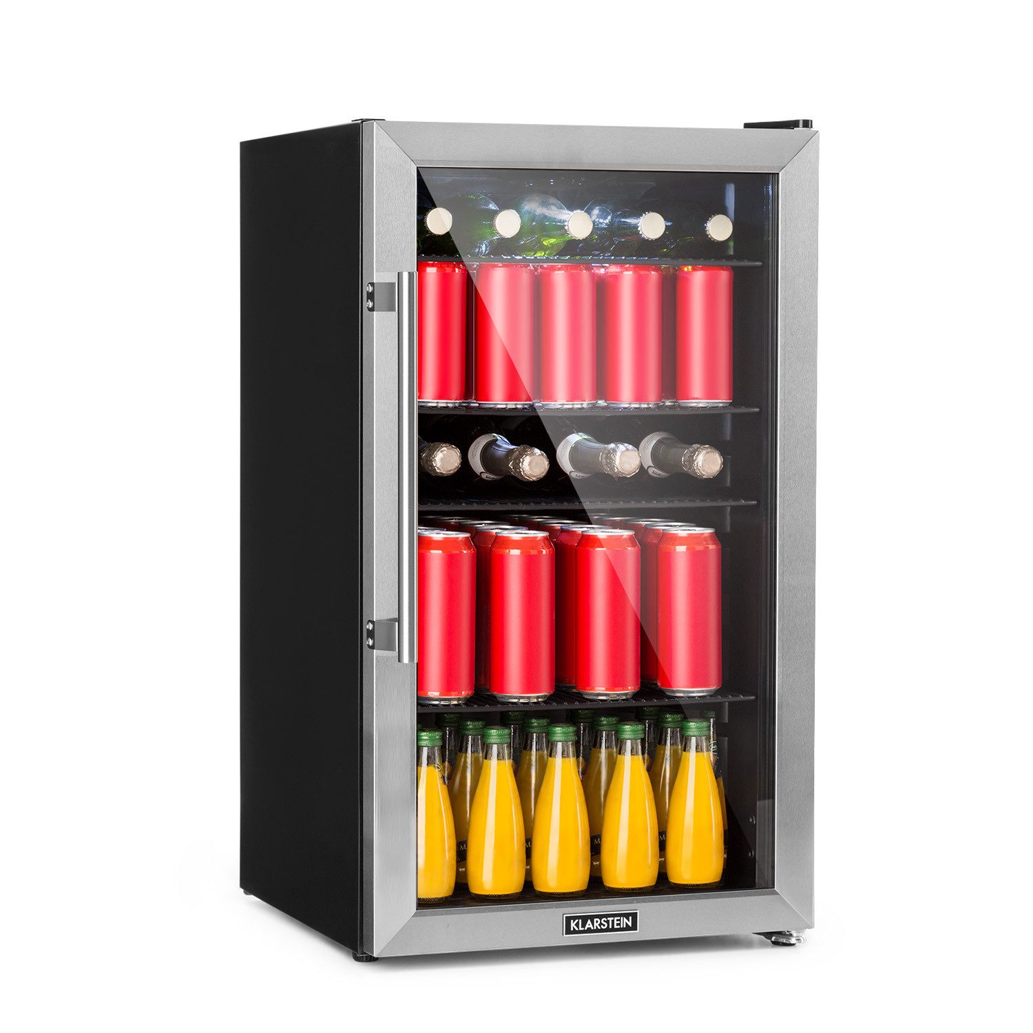 Klarstein Getränkekühlschrank 10046069, 84 cm hoch, 47 cm breit, Bierkühlschrank Getränkekühlschrank Flaschenkühlschrank mit Glastür