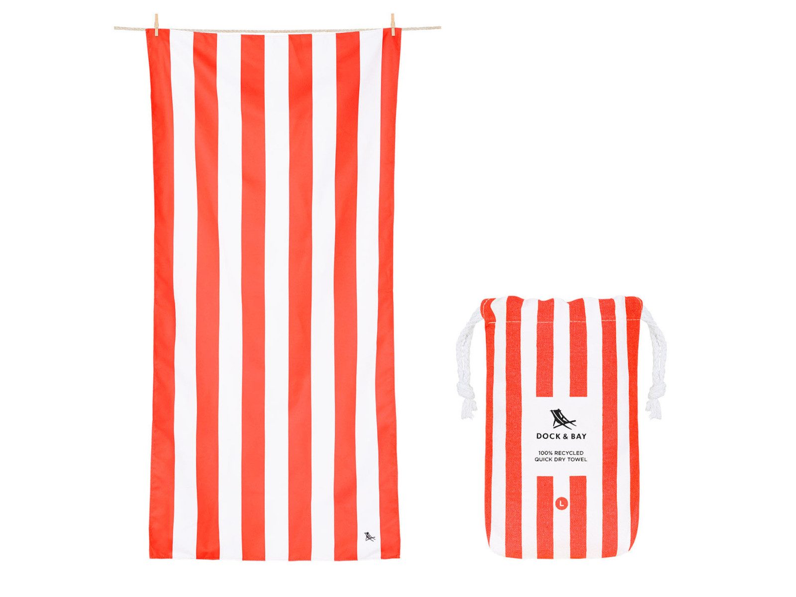 Dock & Bay LTD c/o Strandtuch Beach Towel XL Waikiki Coral 200x90cm, Polyester (TOWLB-CAB-XL-RED-R)