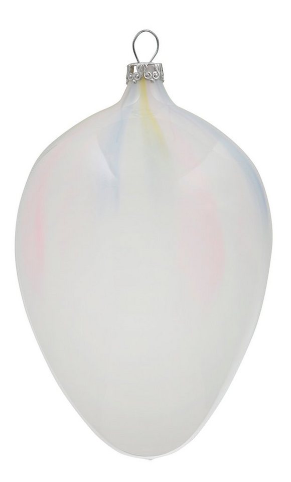 Thüringer Glasdesign Osterei Tropfenverlauf - transparent (1 St),  Osterdeko, Höhe ca. 13 cm, mundgeblasen und handdekoriert