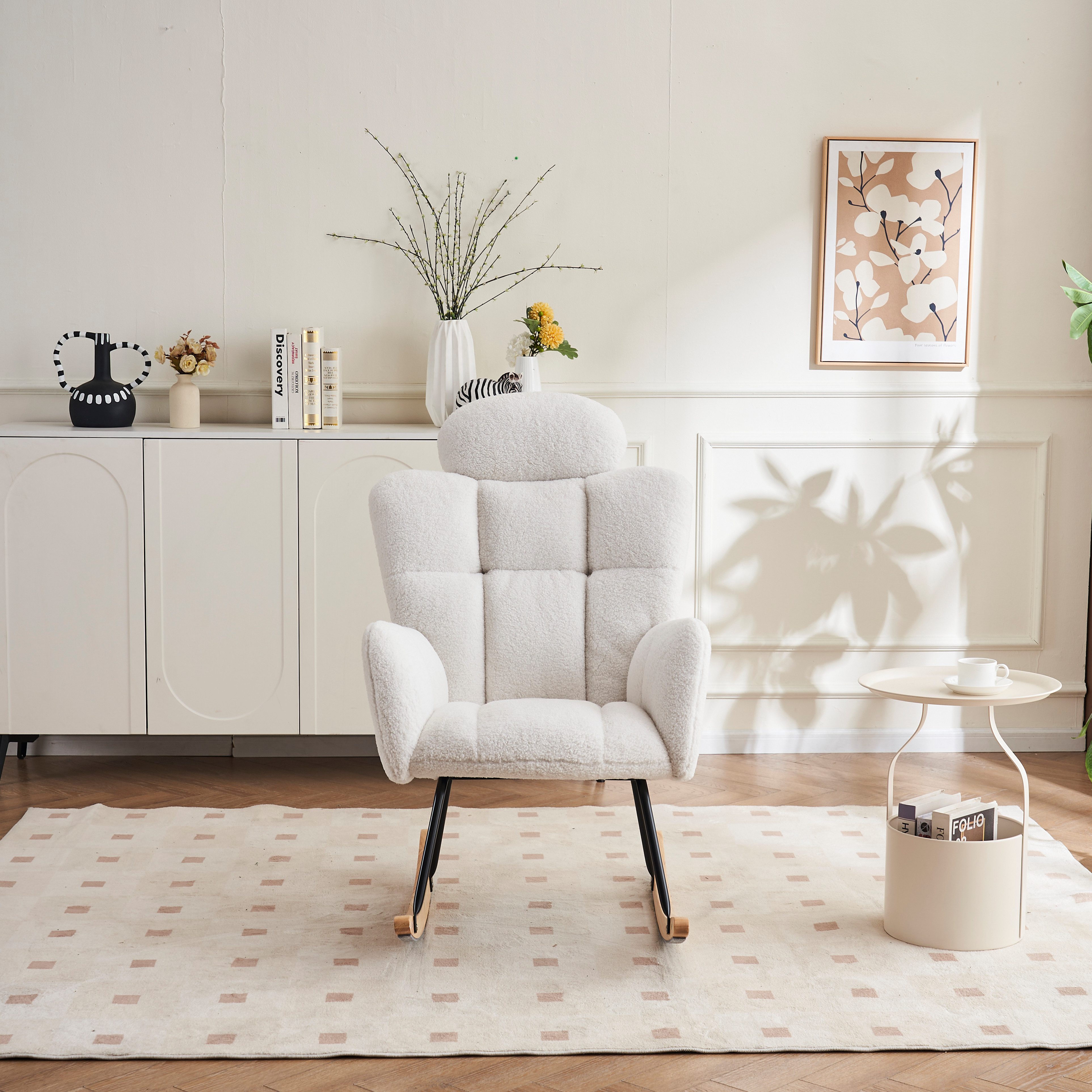 OKWISH Schaukelstuhl mit Kopfstütze (Schwingsessel,Schaukelsessel,Relaxsess günstig online kaufen