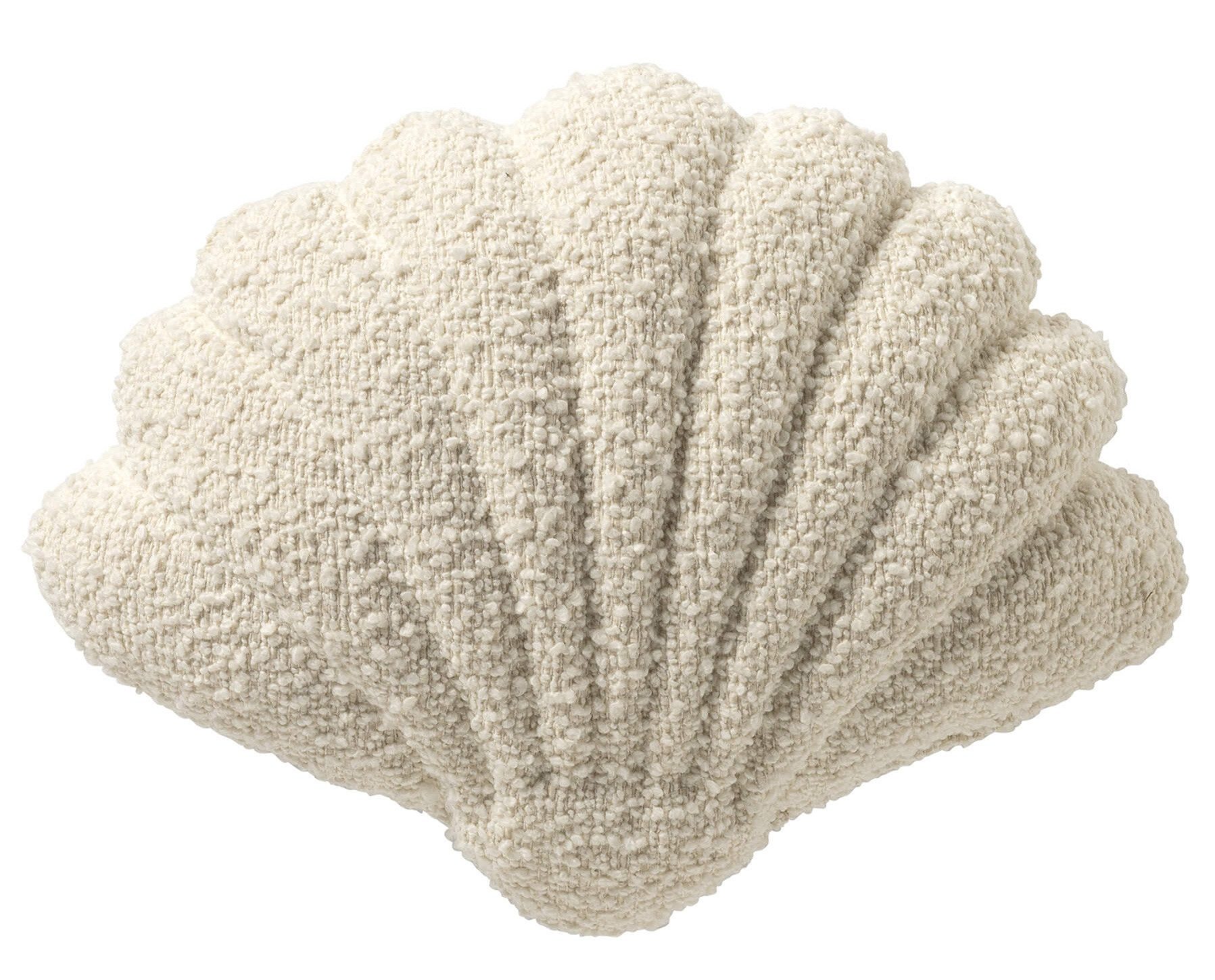 Dutch Decor Dekokissen Textino gefüllte Muschel 'Julie' 34 x 45 cm Snow White - Weiß