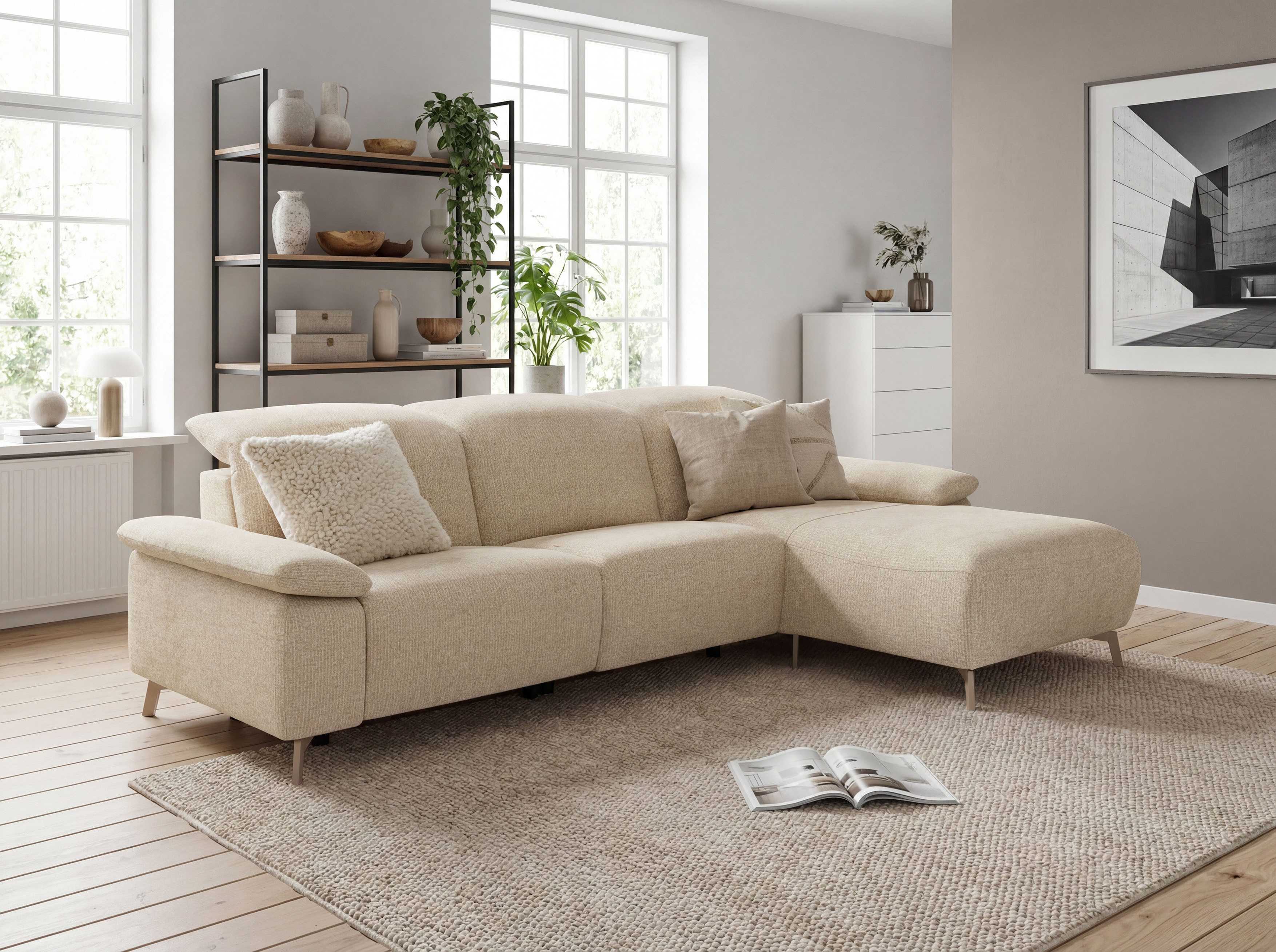 Musterring Ecksofa MR 370, intelligenter Komfort im modernen Design, Optionale Relaxfunktion, flexible Kopfteile & klappbare Armlehnen