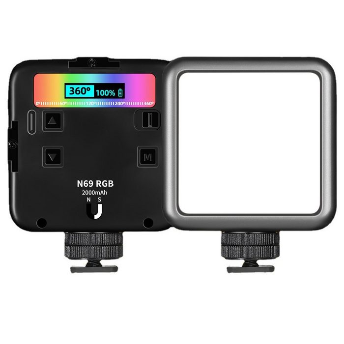 GelldG Kamerazubehör-Set LED Videolicht RGB 6W Kamera Licht LED Videoleuchte Fotolicht