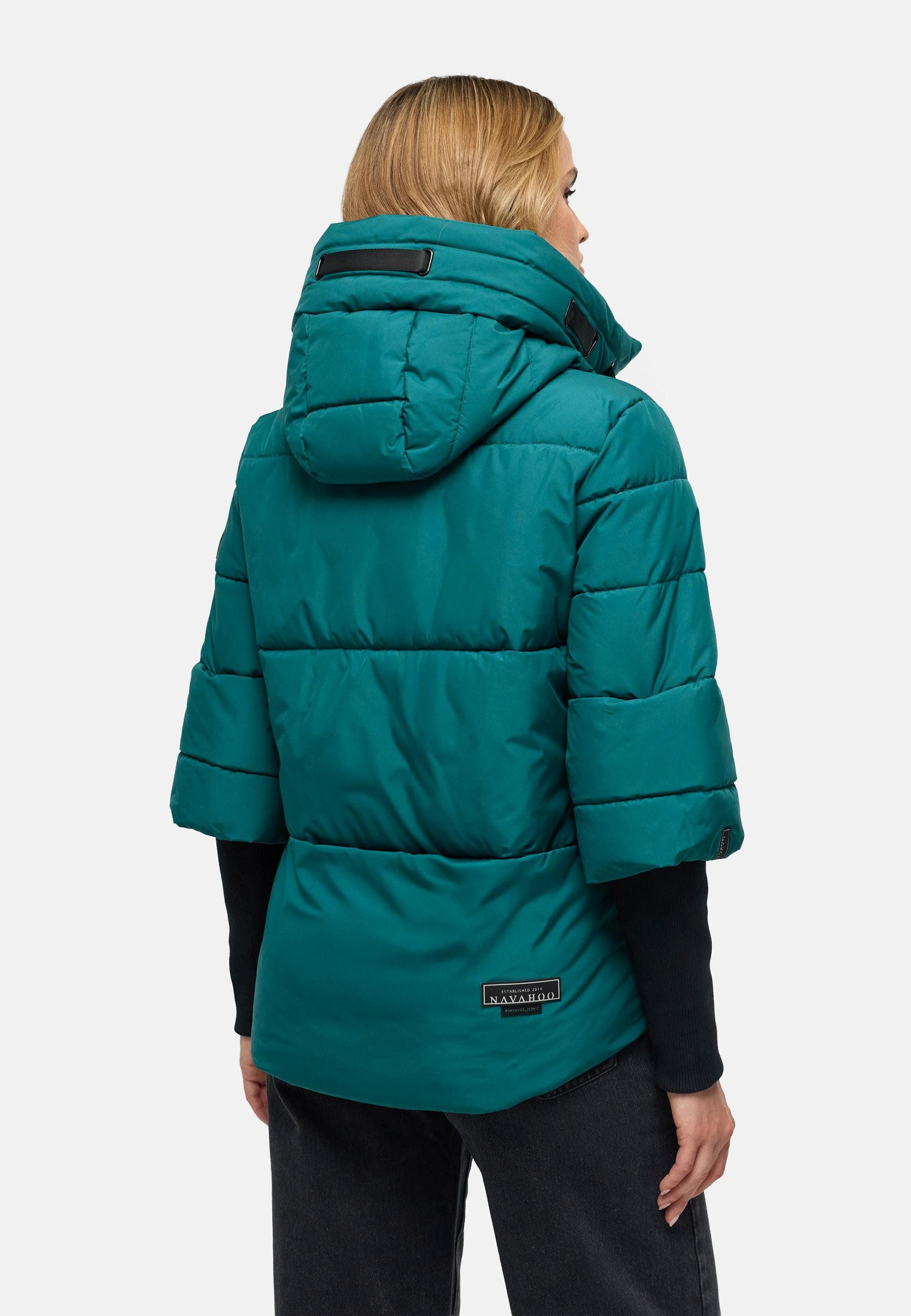Navahoo Steppjacke Lotusherz XIV Warme gesteppte Winterjacke mit Rippstrickärmeln – Bild 2 von 4