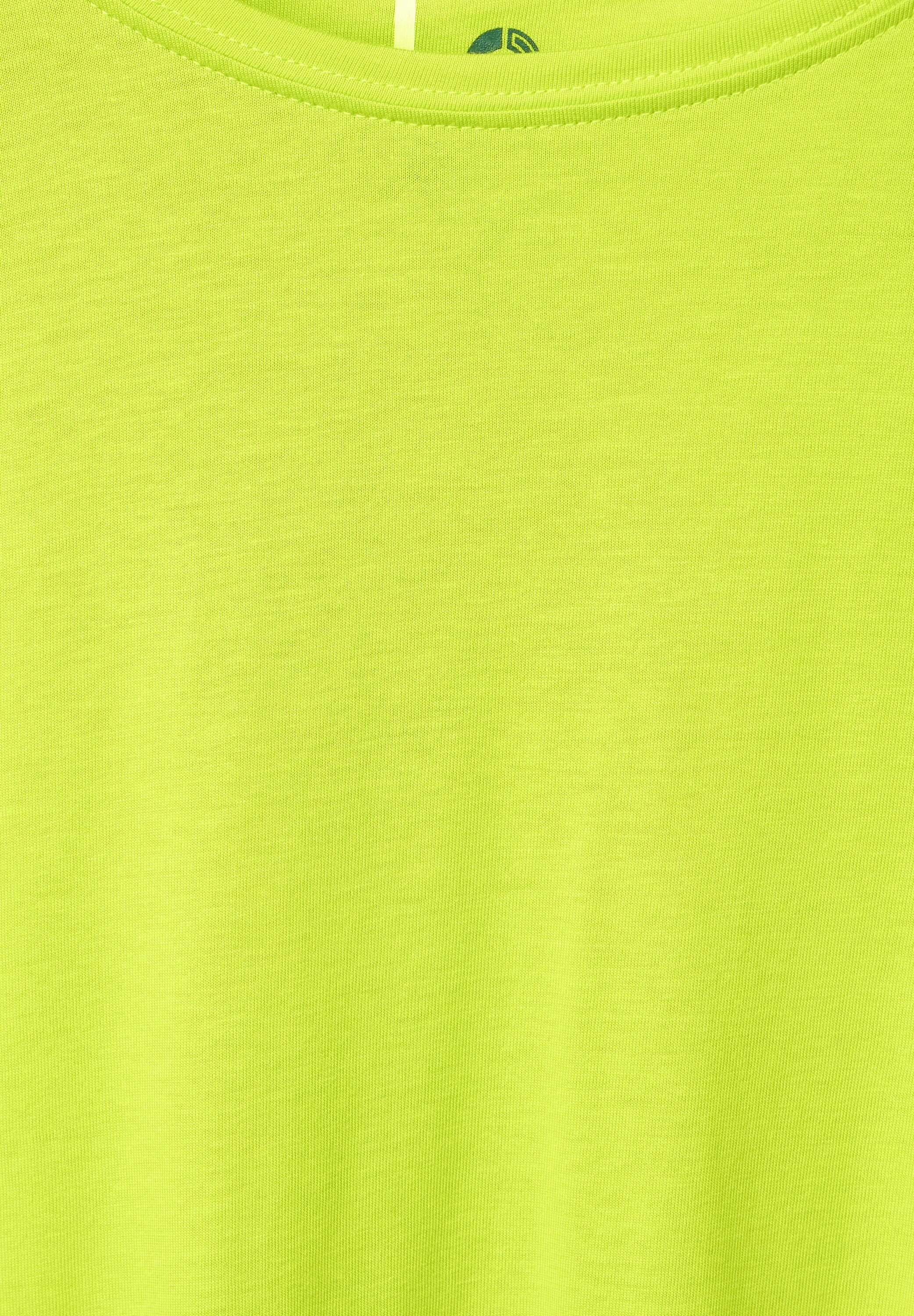 Cecil 3/4-Arm-Shirt Cecil Shirt mit (1-tlg) in 3/4 Tunnelzugbändchen Limelight Ärmel Yellow