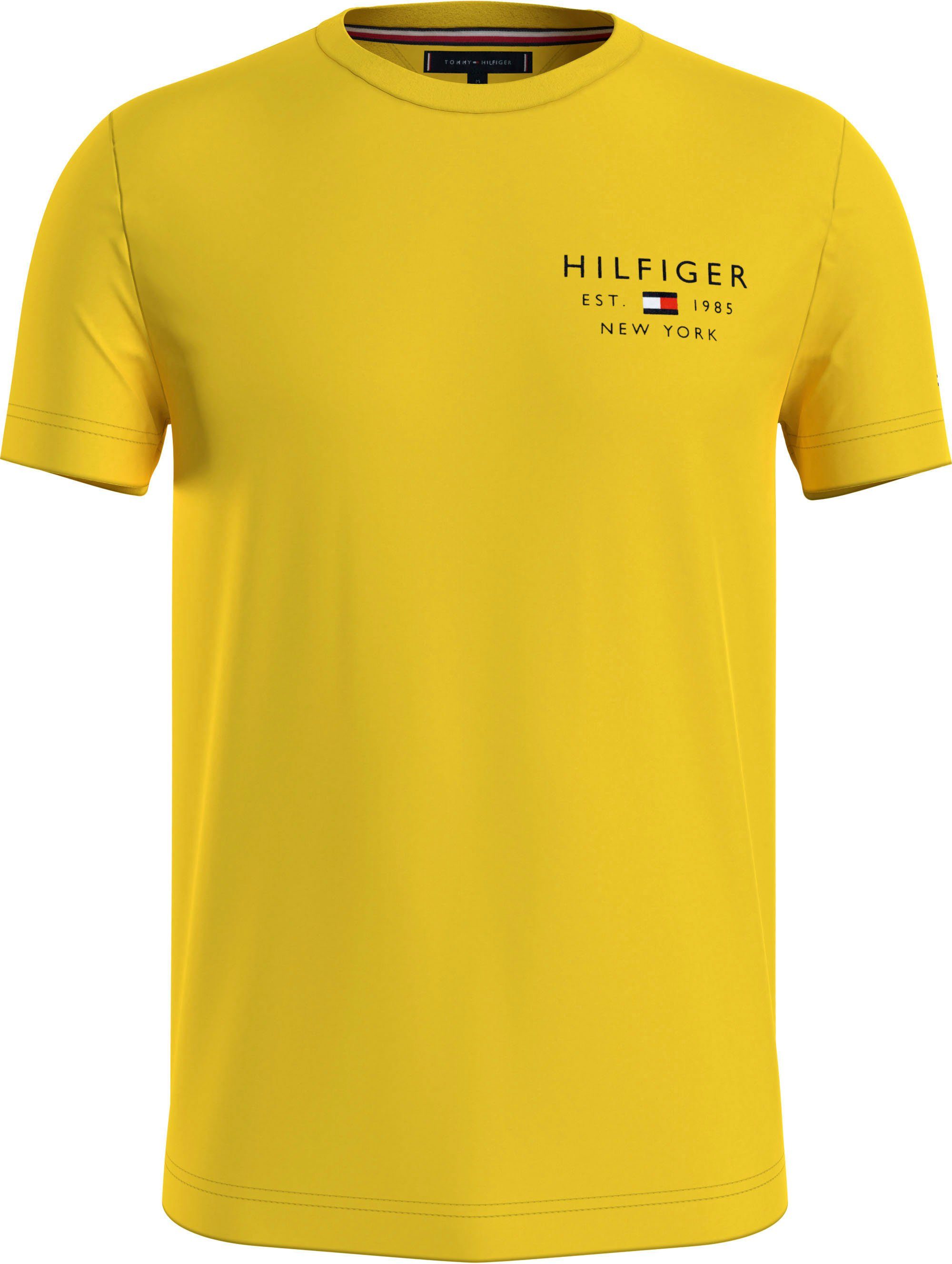 Tommy Hilfiger Rundhalsshirt BRAND LOVE SMALL LOGO TEE in Basicform Vivid Yellow