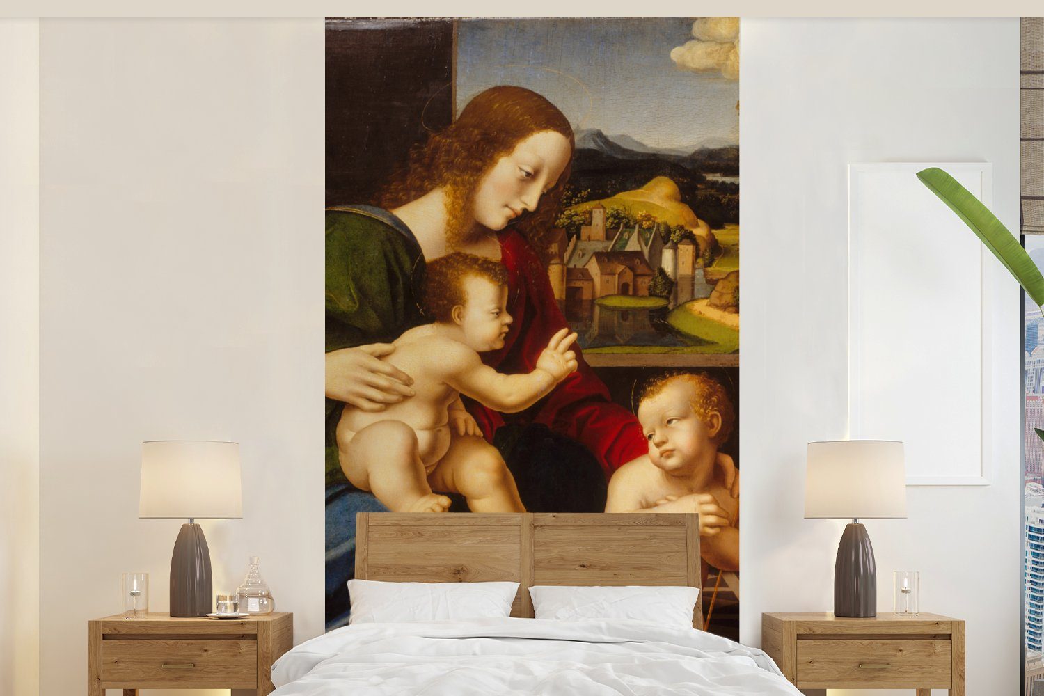 MuchoWow Fototapete Johannes der Täufer - Leonardo da Vinci, Matt, bedruckt, (2 St), Vliestapete für Wohnzimmer Schlafzimmer Küche, Fototapete