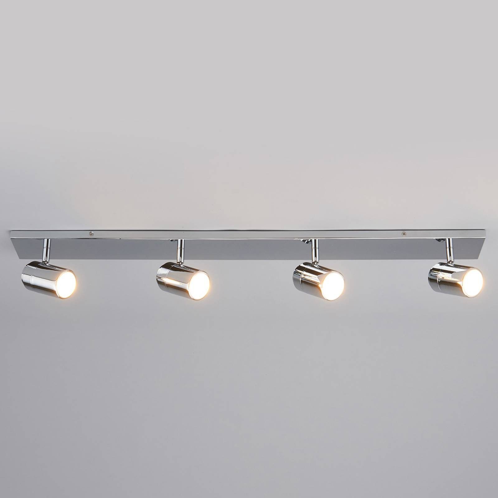 Lindby Deckenleuchten Dejan, dimmbar, Leuchtmittel nicht inklusive, Modern, Metall, chrom, 4 flammig, GU10, Bad Deckenleuchte, Lampe