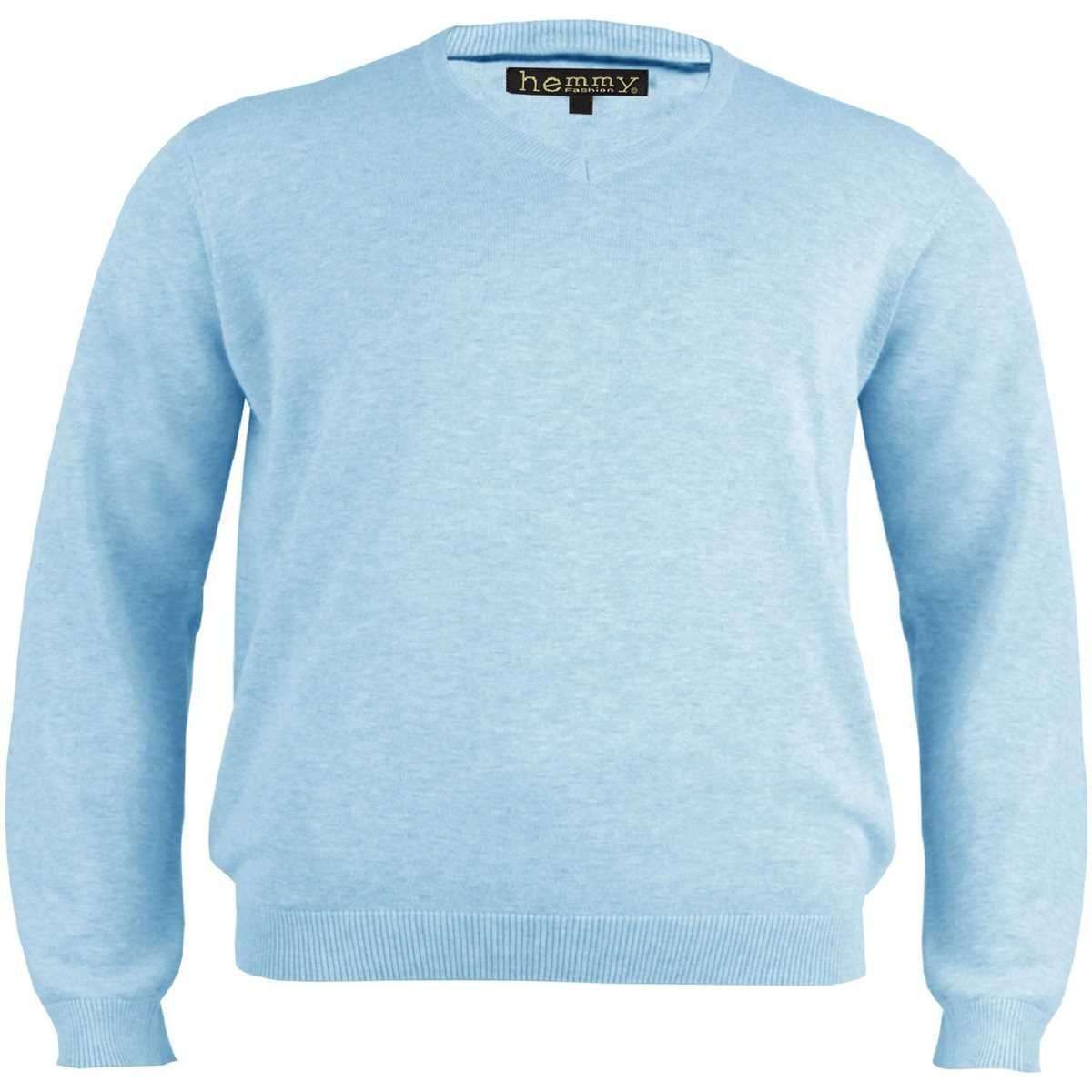 hemmy Fashion V-Ausschnitt-Pullover Pulli Sweater V-Ausschnitt in Übergrößen, versch. Arten und Farben