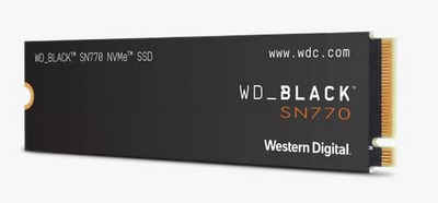 WD_Black SN770 NVMe Gaming-SSD (1 TB) 5150 MB/S Lesegeschwindigkeit, 4900 MB/S Schreibgeschwindigkeit, Formfaktor: M.2 2280