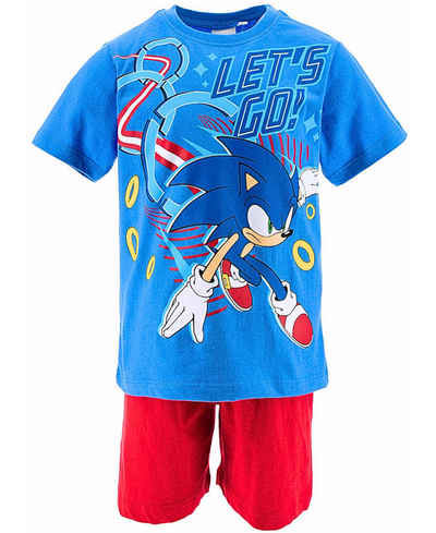 Sonic The Hedgehog Schlafanzug LET´S GO (2 tlg) Jungen Shorty aus nachhaltigen Materialien Gr. 98 - 128 cm