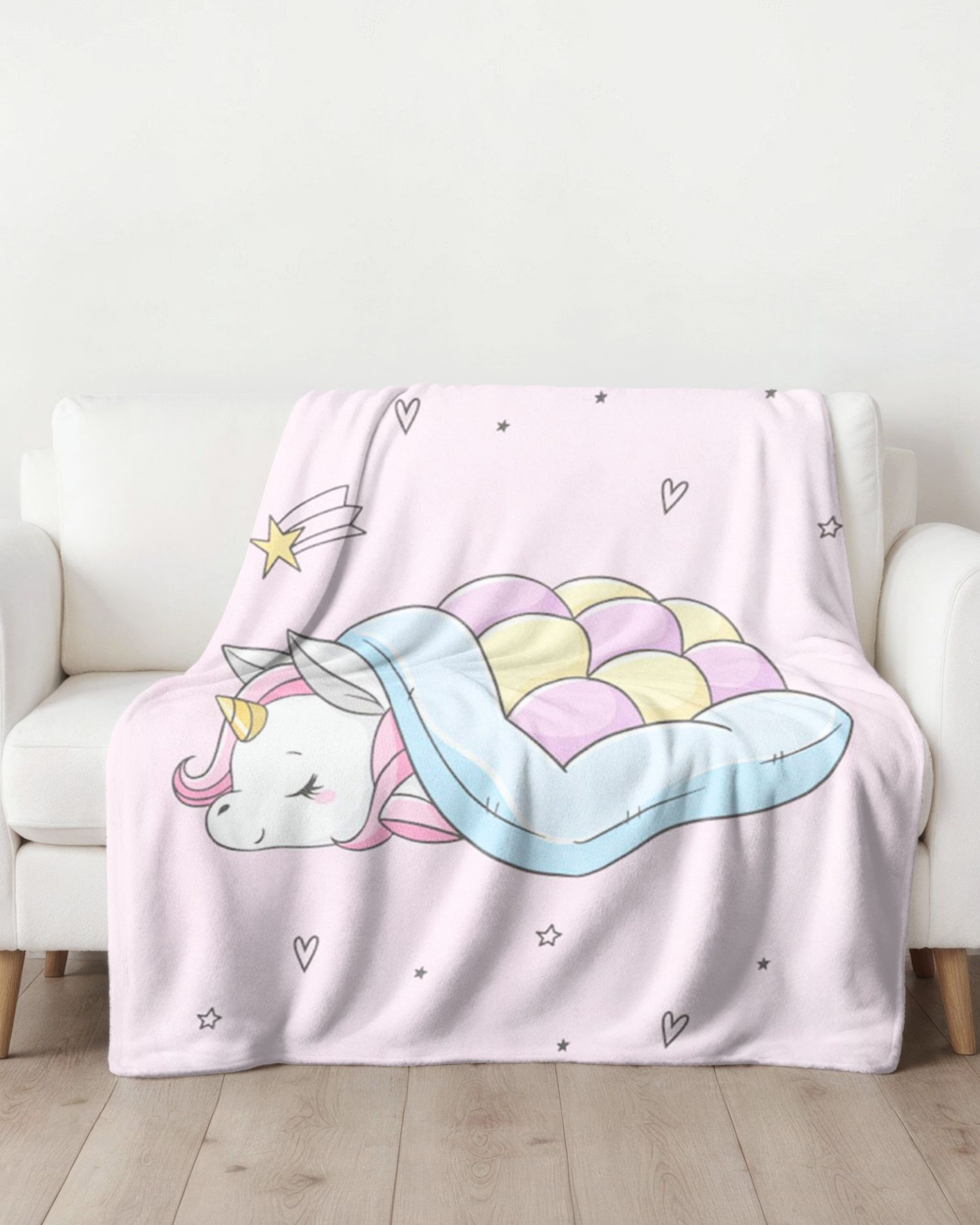 Wohndecke Einhorn Fleece-Decke 150x200 cm, Geschenk, kuschelige Unicorn Dec günstig online kaufen