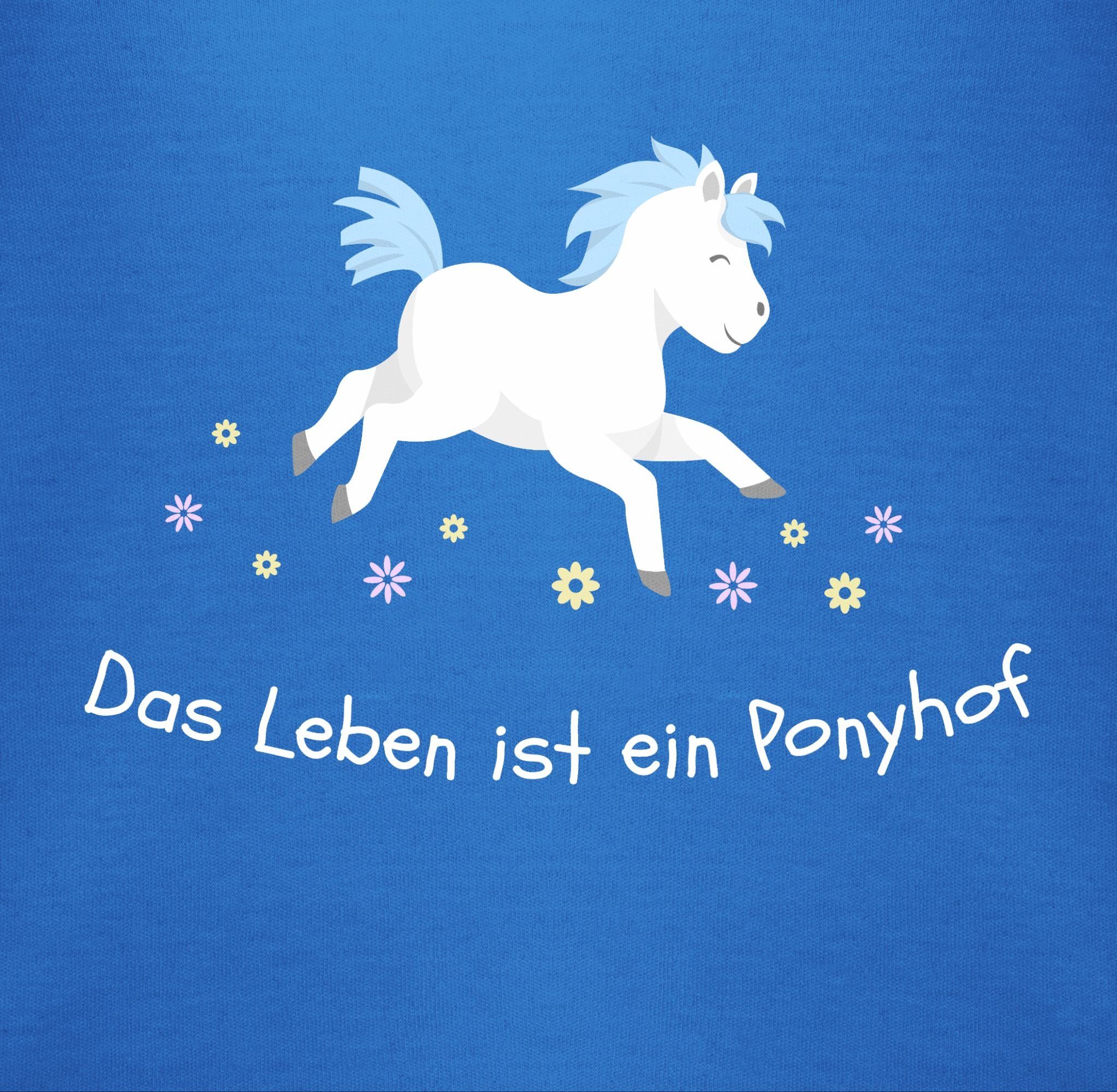 Shirtracer Shirtbody Das Ponyhof ein Pferd ist Leben Royalblau 2