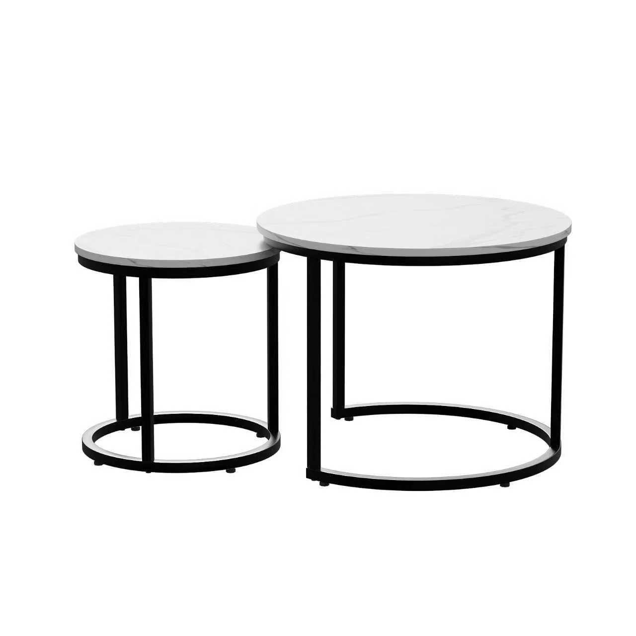 LIVIHOME Beistelltisch MILA (Set, 2-St), Couchtisch-Set, Iron + Particle Board