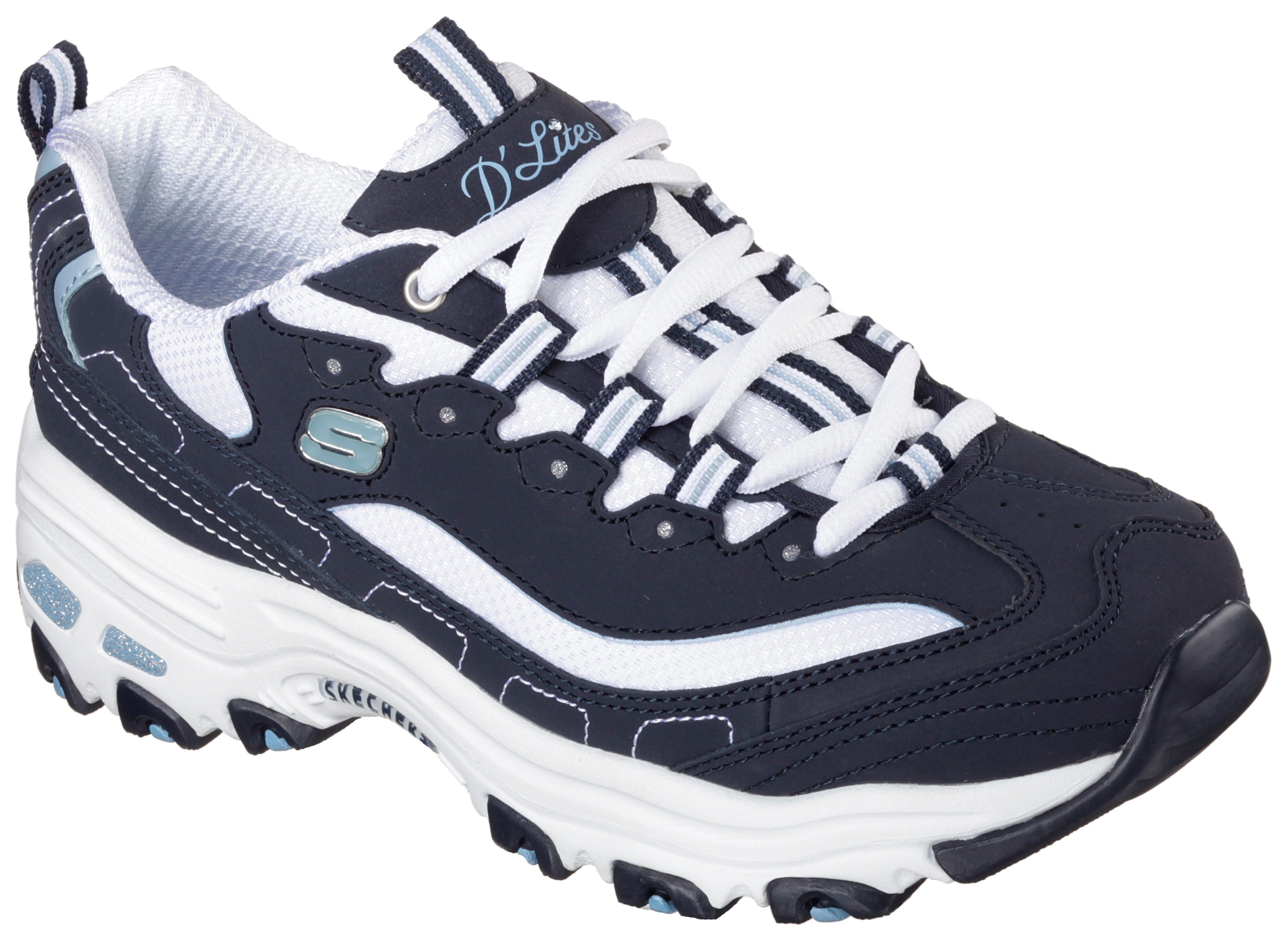 Skechers D´Lites - Biggest Fan Sneaker im trendigen Chunky-Style, Freizeitschuh, Halbschuh, Schnürschuh